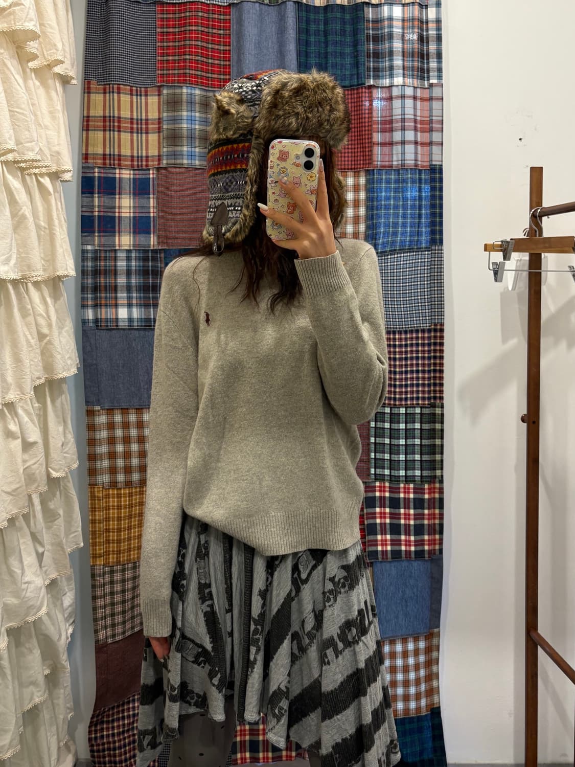 폴로 그레이 코튼 니트 상품이미지1