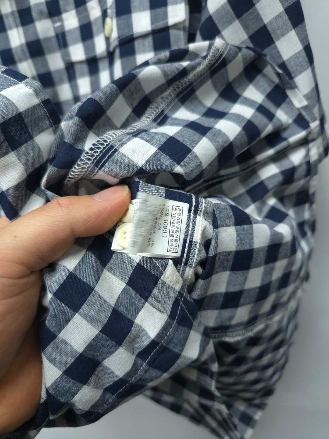 노스페이스 깅엄 체크 버튼다운 반팔 셔츠 (100) 상품이미지10