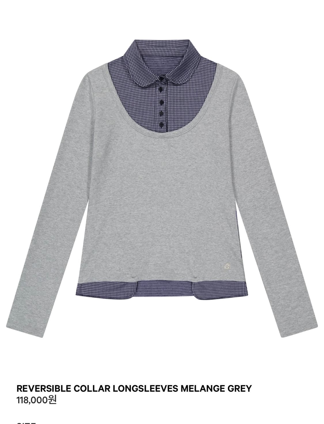 REVERSIBLE COLLAR LONGSLEEVES MELANGE GR 상품이미지1