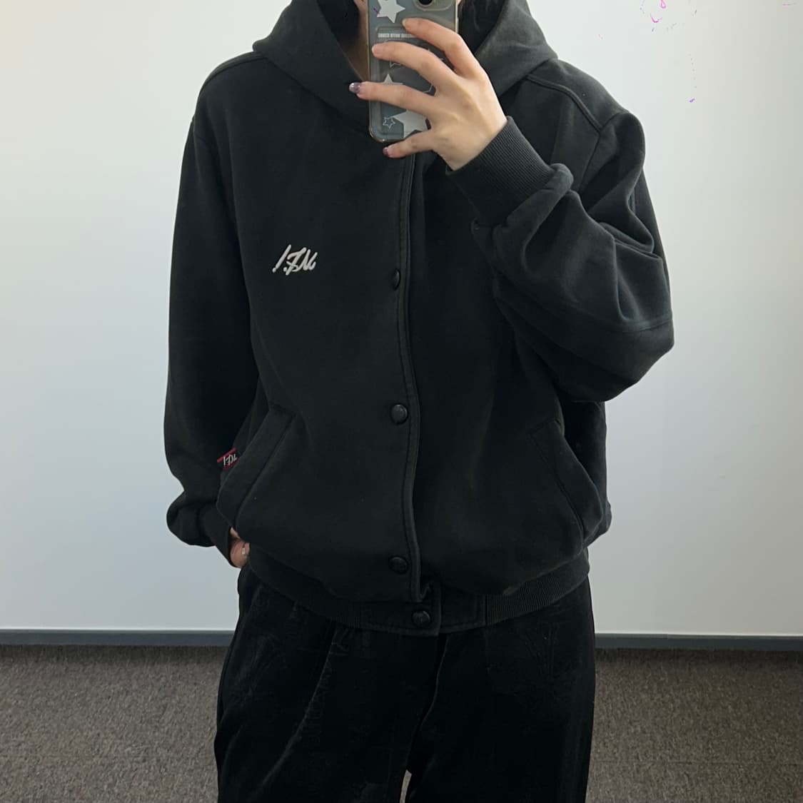 MF.! 마자플라자 백포인트 자수 블랙 버튼업 후드점퍼  상품이미지2