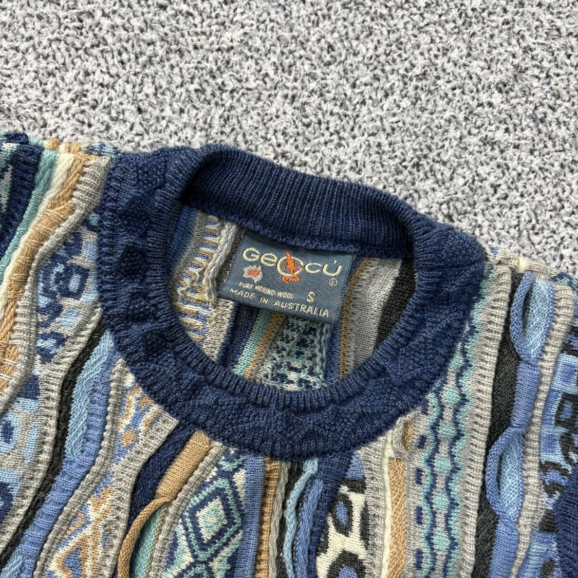 S 게쿠 남성 빈티지 기하학패턴 니트 0402J 상품이미지2
