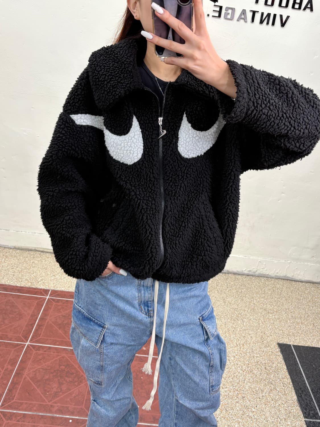 나이키 뽀글이 후리스 집업 상품이미지1