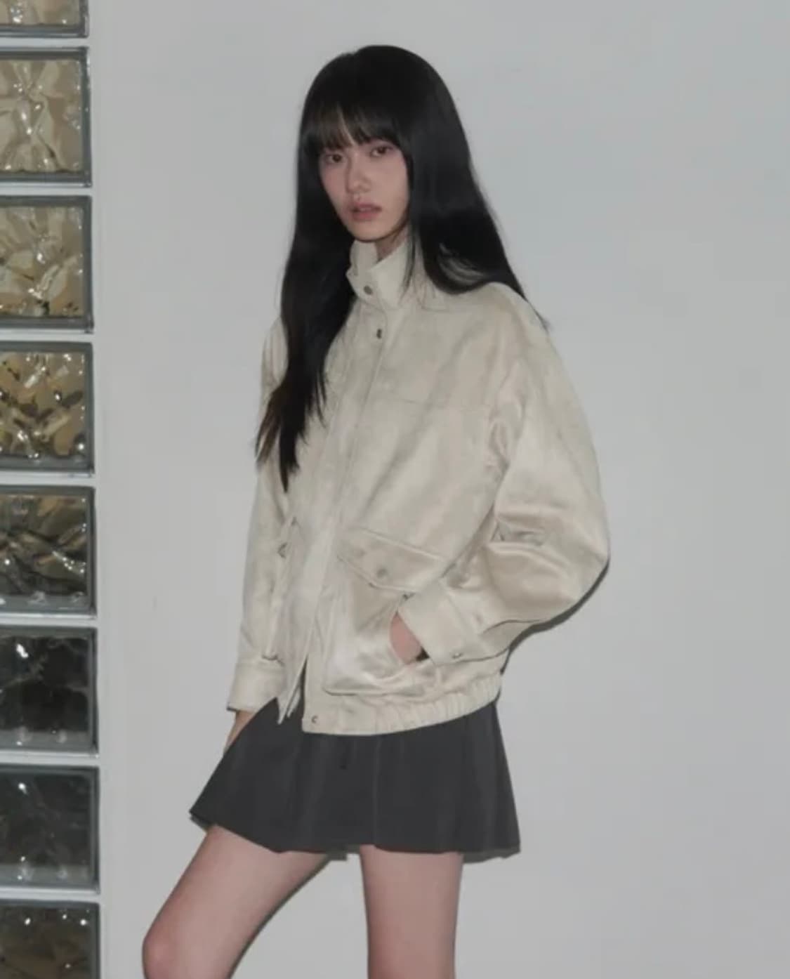 레더리 더블 포켓 스웨이드 블루종 자켓 S 상품이미지2