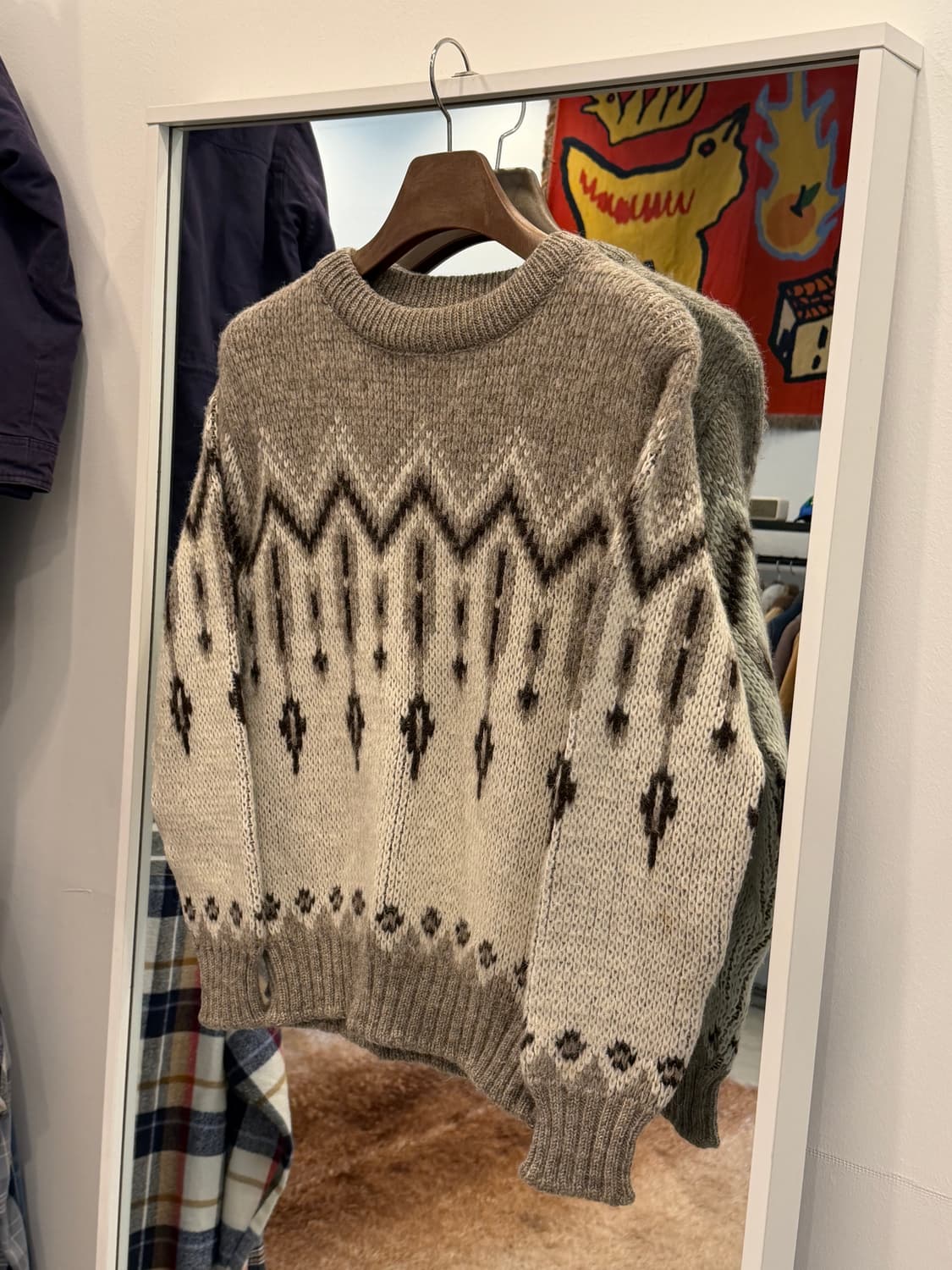 90s Brown Bison 빈티지 버진울 니트 (made Canada) 상품이미지1