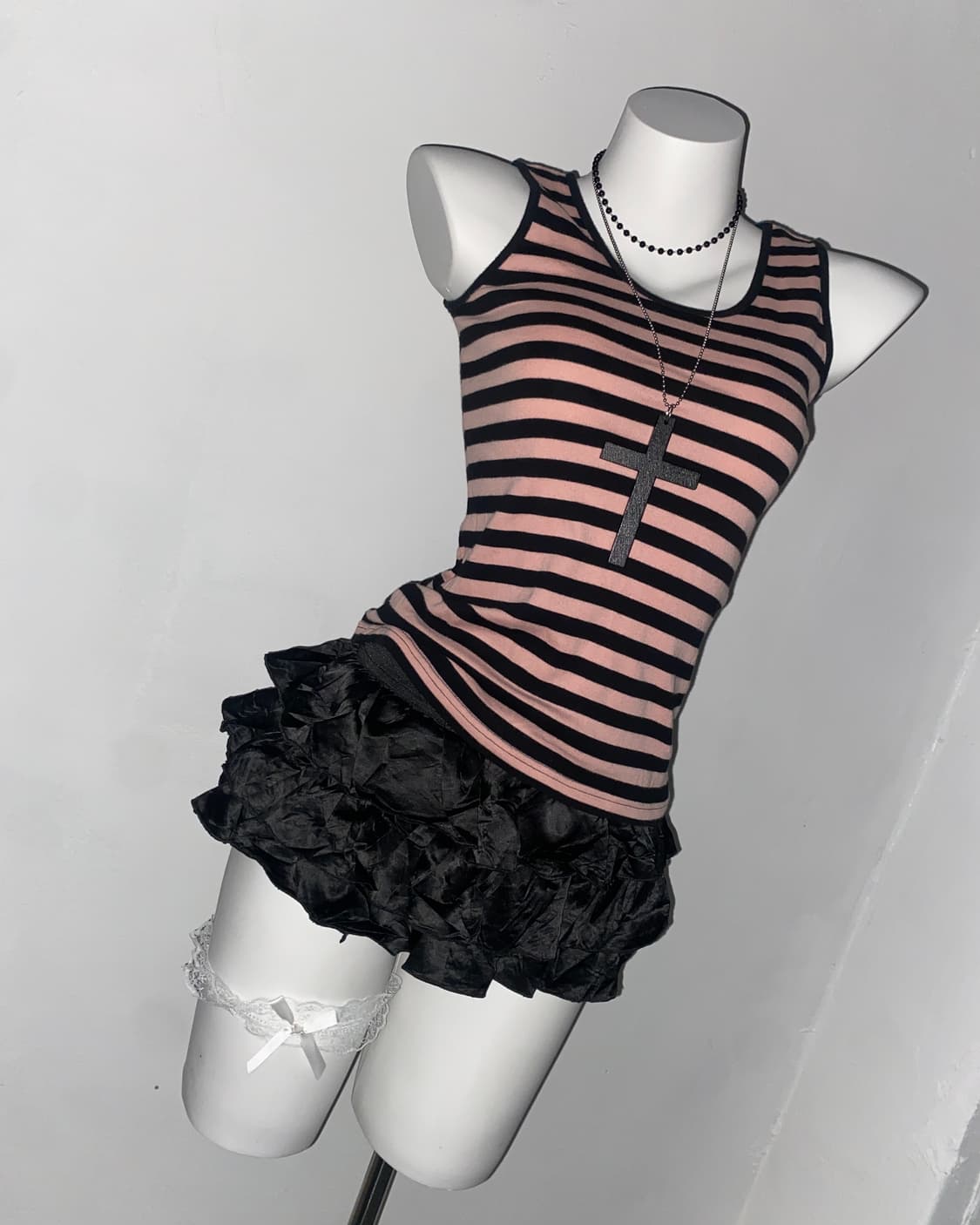  A*W pink Striped Sleeveless Top 상품이미지2
