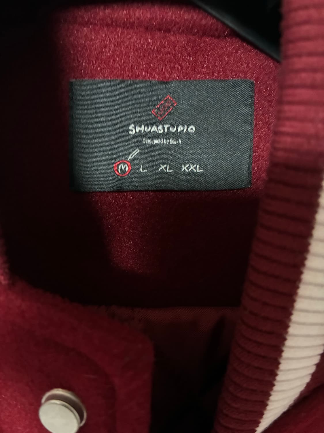 수아트 바시티 자켓 레드 M 사이즈 팔아용 상품이미지5