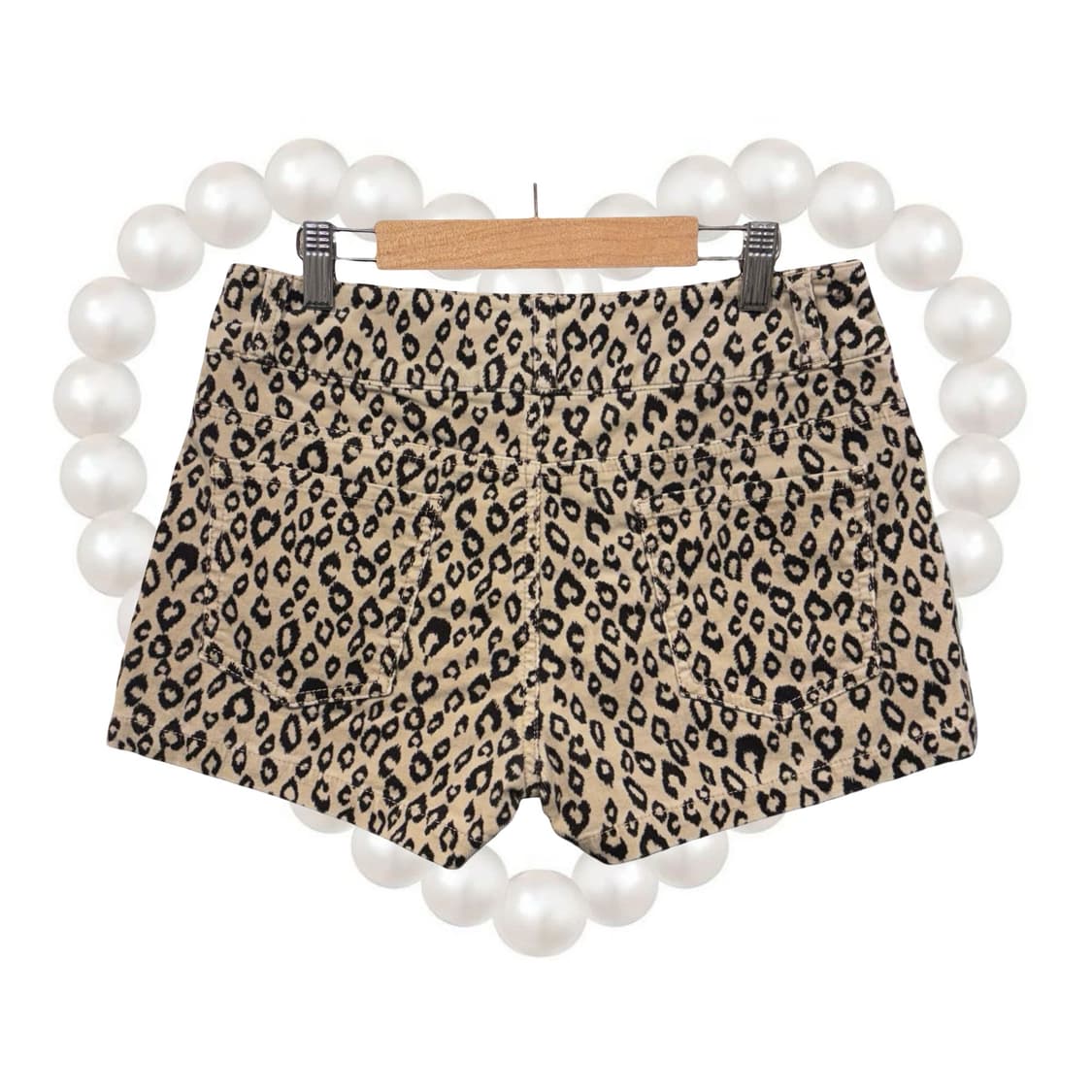 COLZA 코듀로이 레오파드 호피 핫팬츠 로우라이즈 갸루 상품이미지2