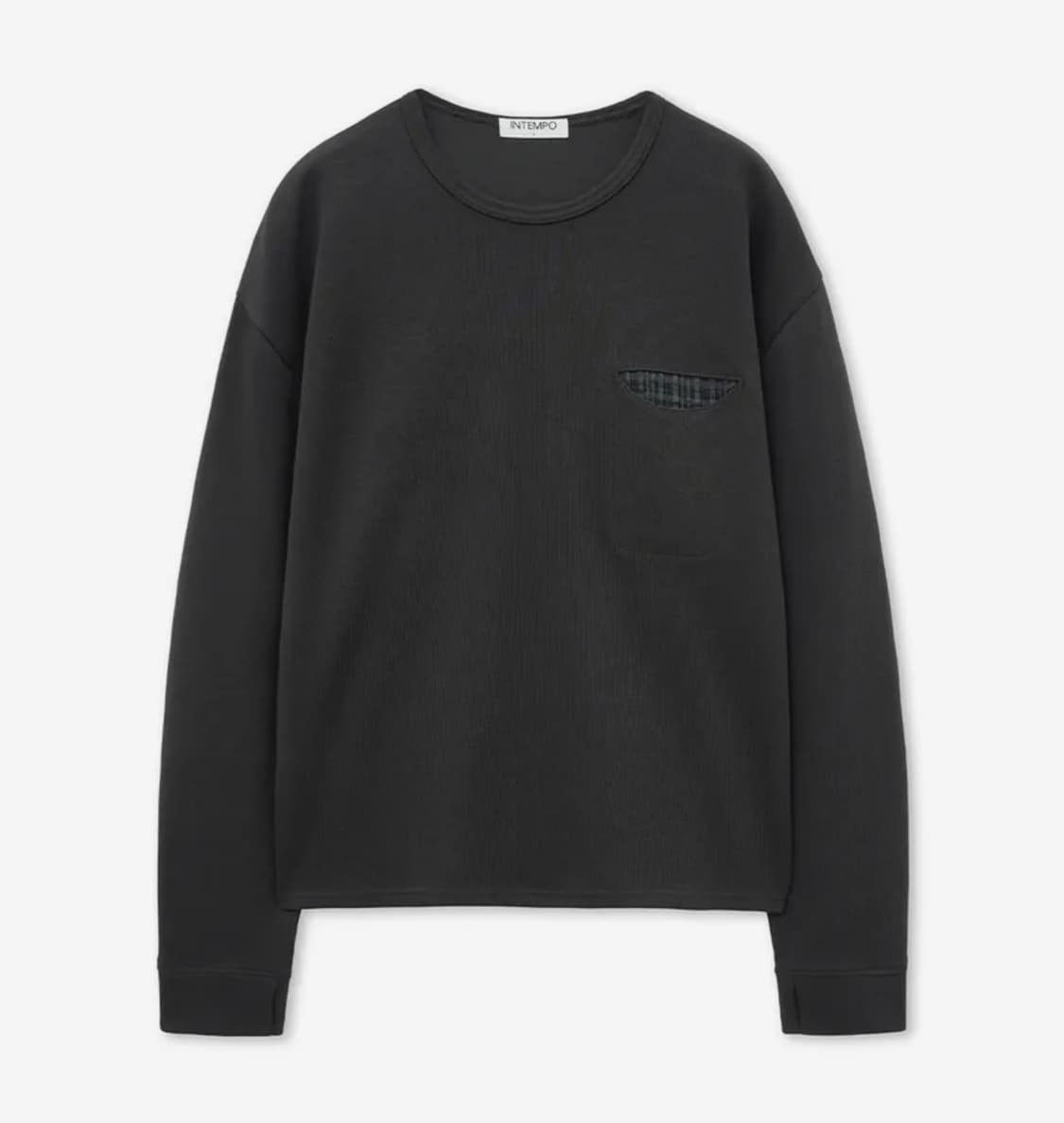 체크인 포켓 롱 슬리브_차콜 상품이미지2