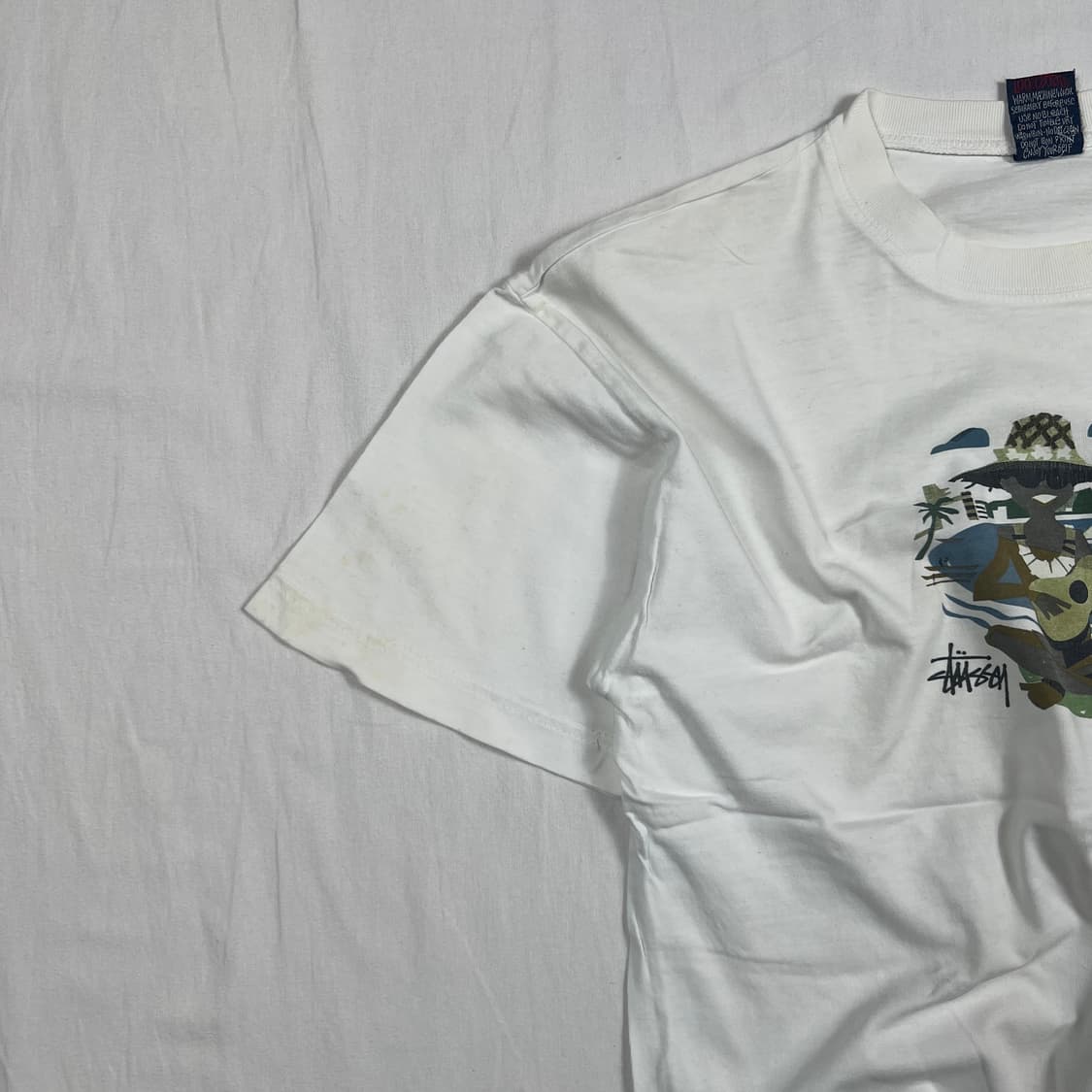 90‘s 스투시 stussy 알로하 프린트 반팔티 상품이미지4