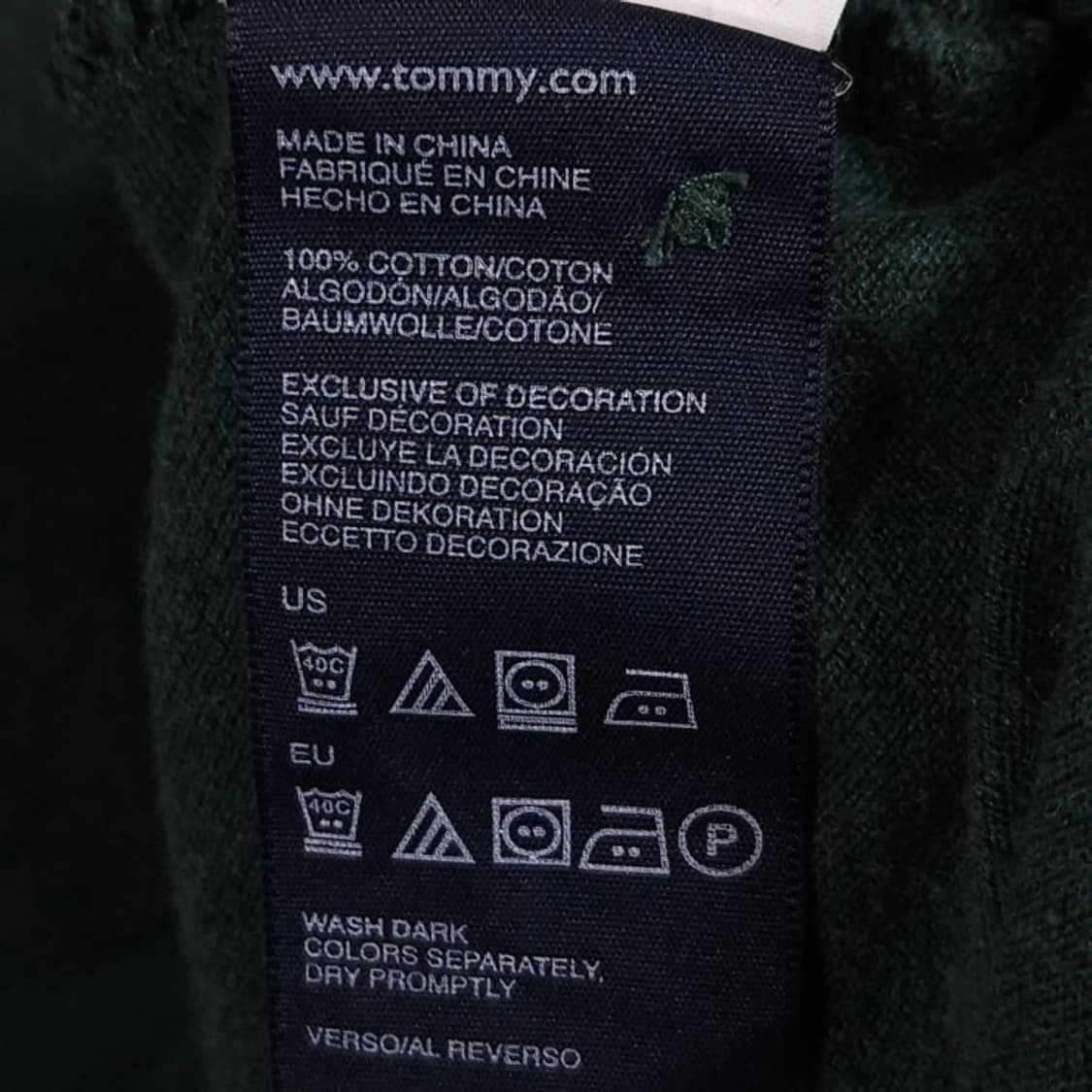 105 TOMMY 타미힐피거 코튼 반팔 카라티 그린 상품이미지4