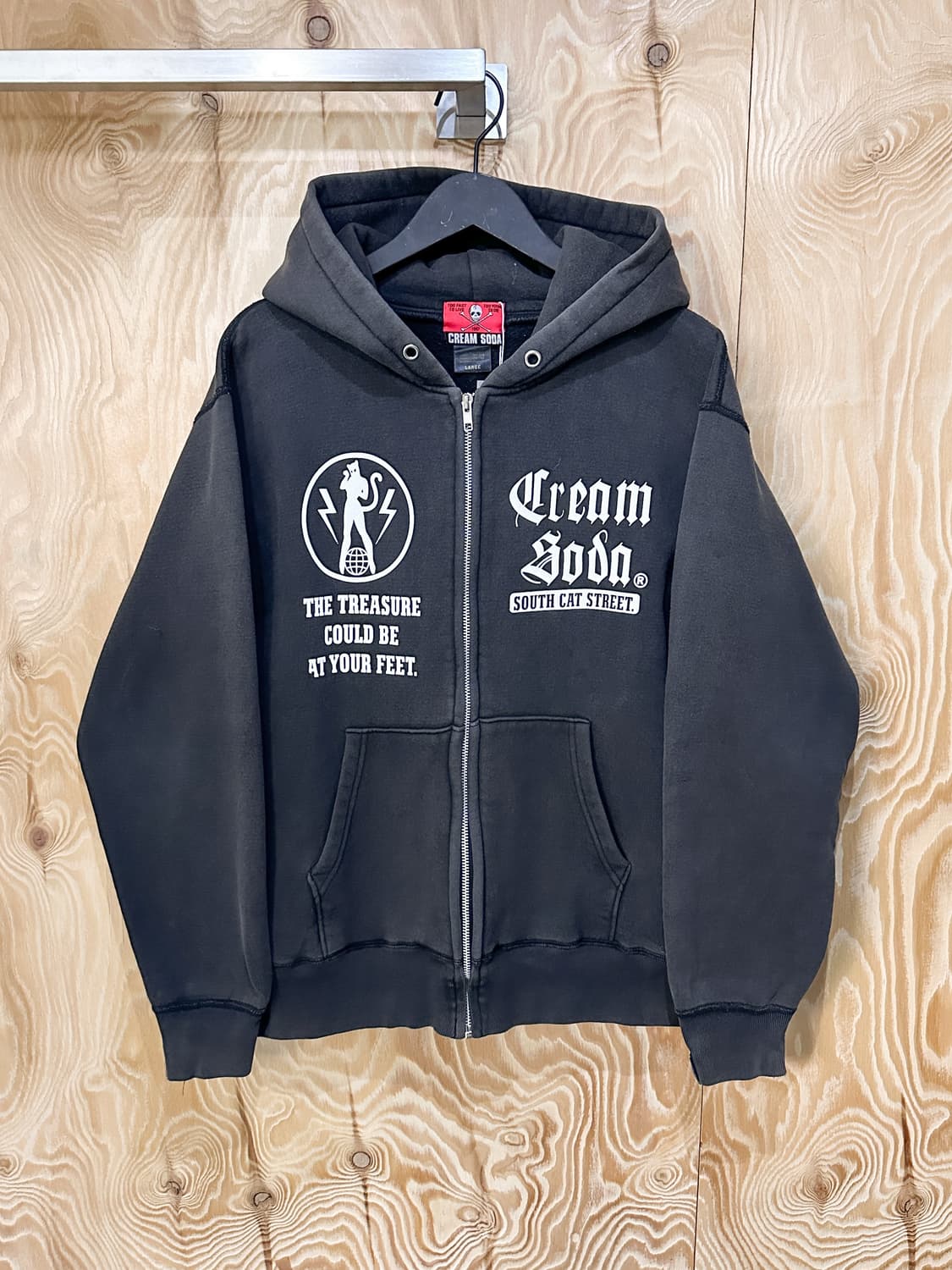 크림소다 락앤롤 드래곤 선페이드 후드집업 상품이미지5