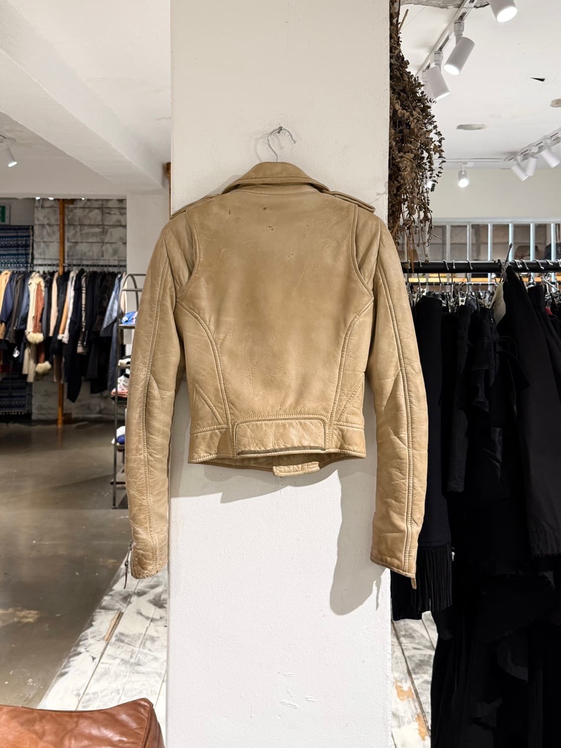 발렌시아가 09s 베이지 모터 램스킨 레더 자켓 상품이미지6