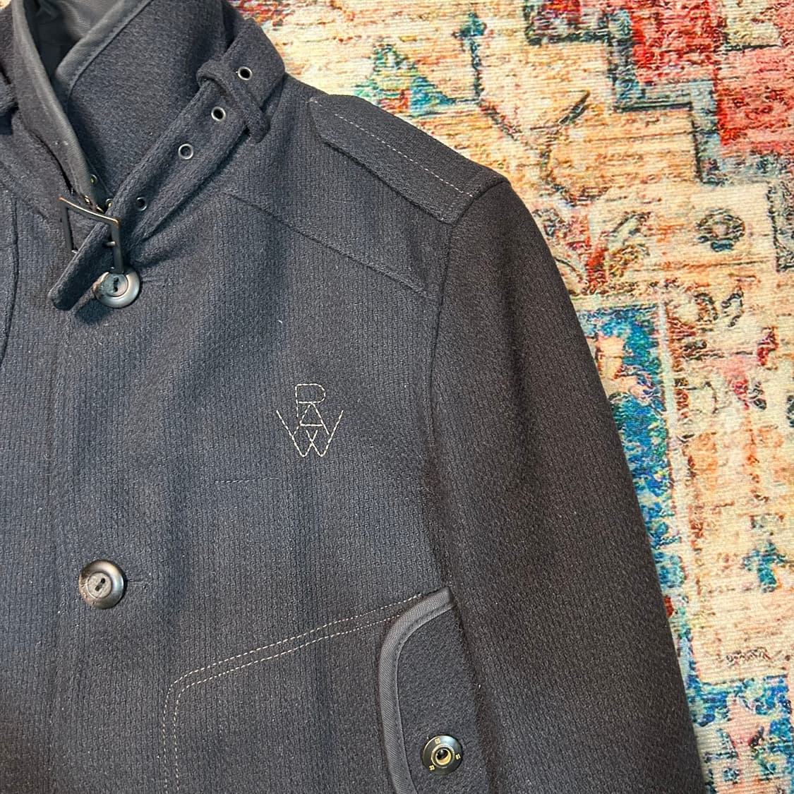 [M] 00s 지스타 로우 견장 울 코트 상품이미지3