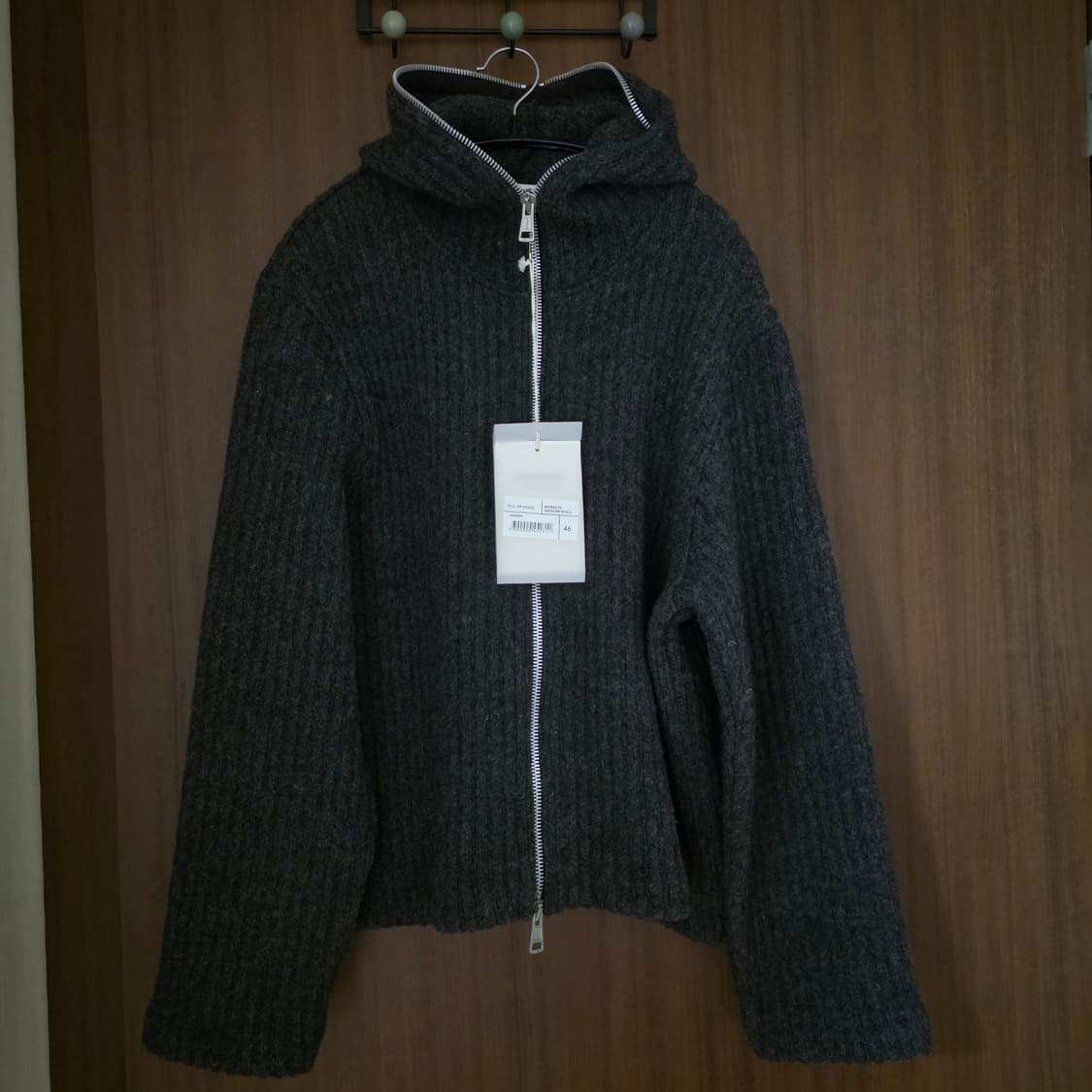 [46] 아워레가시 풀집업 후드 앤트러사이트 메가 립 울 상품이미지2