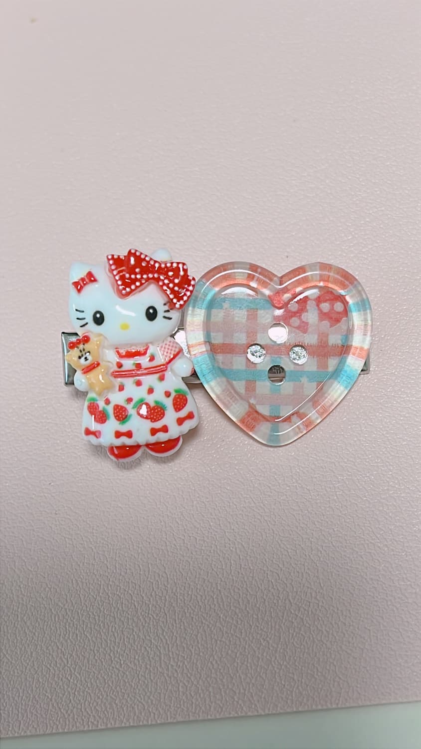 귀여운 헬로키티 수제 머리삔 상품이미지1