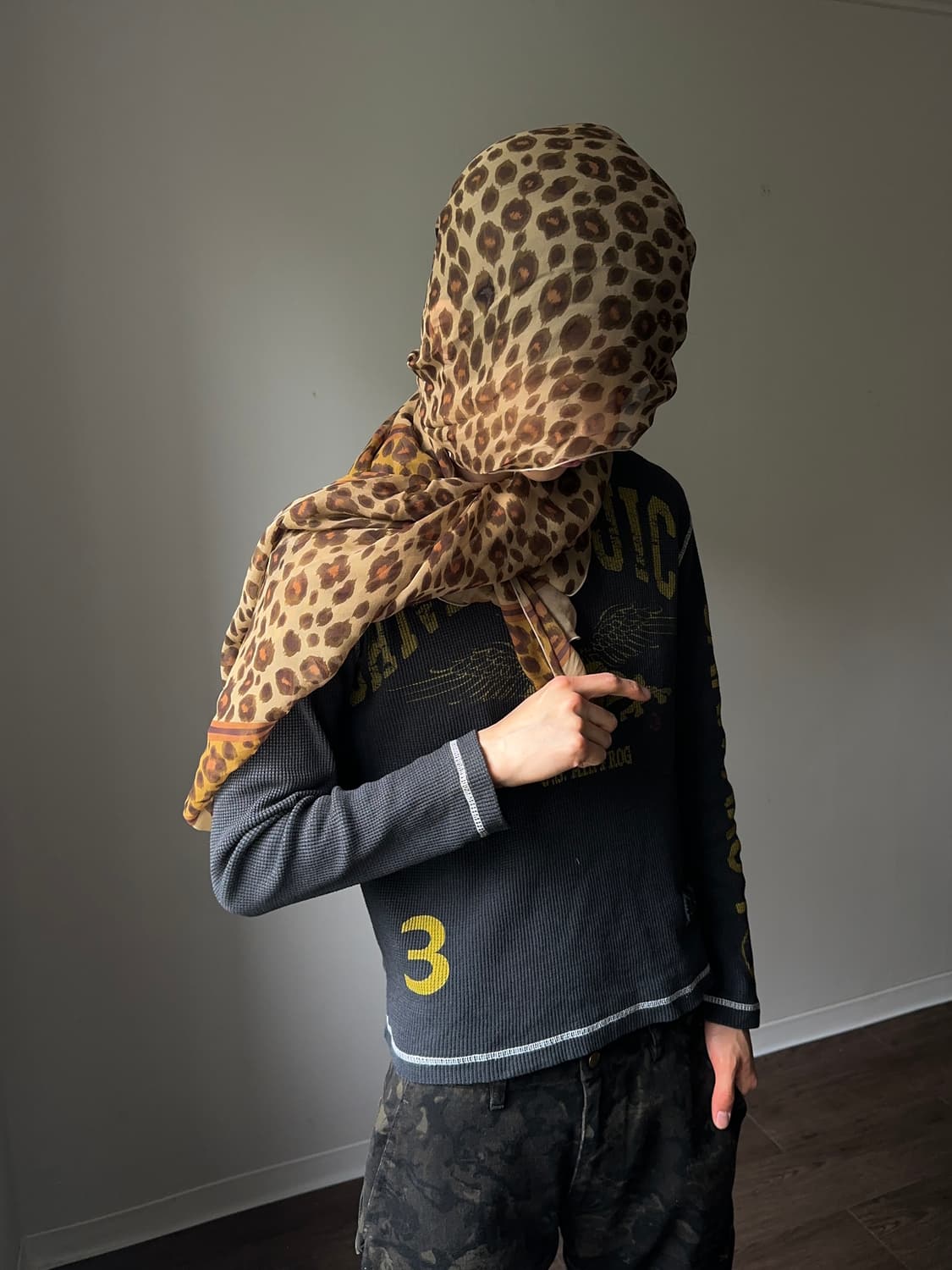 Sanmaruichi 오버로크 & 프린트 와플 슬리브 상품이미지3