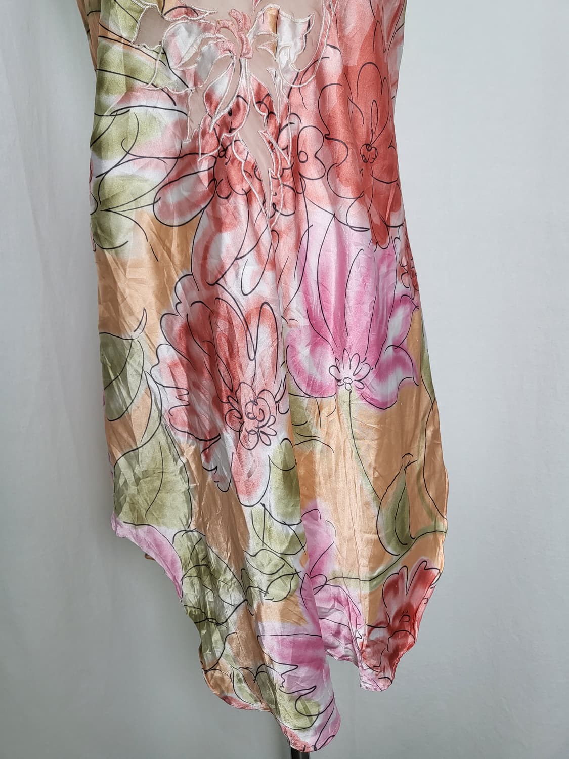 빈티지 플라워 레이스 새틴 슬립 원피스 상품이미지4