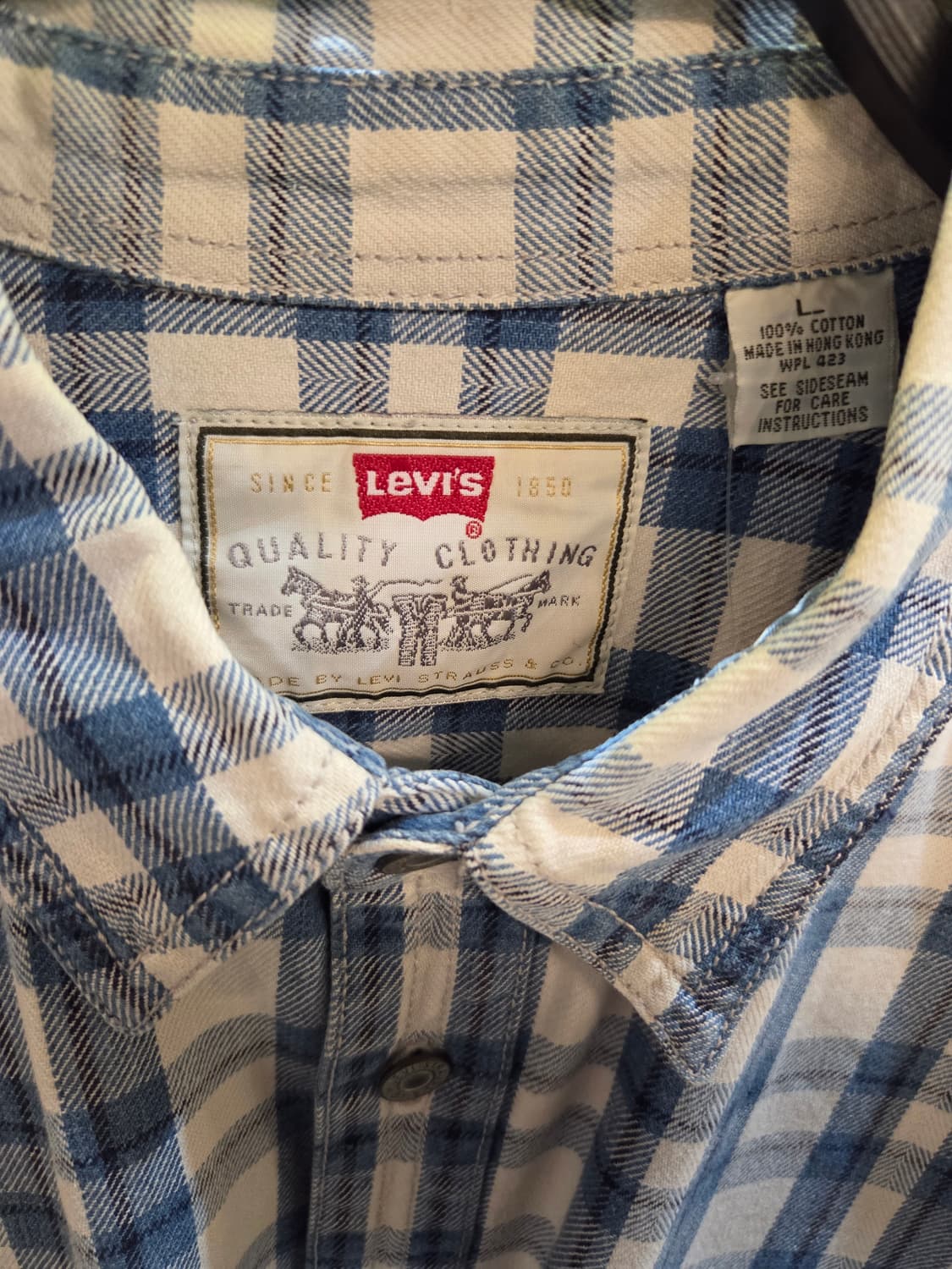 Levis 리바이스 블루체크 반팔셔츠 상품이미지2