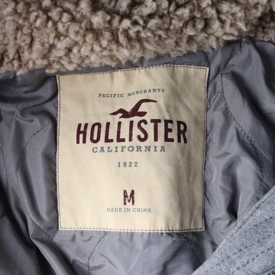 홀리스터 1922 자수 퍼 트리밍 후드 집업 그레이 M 상품이미지7