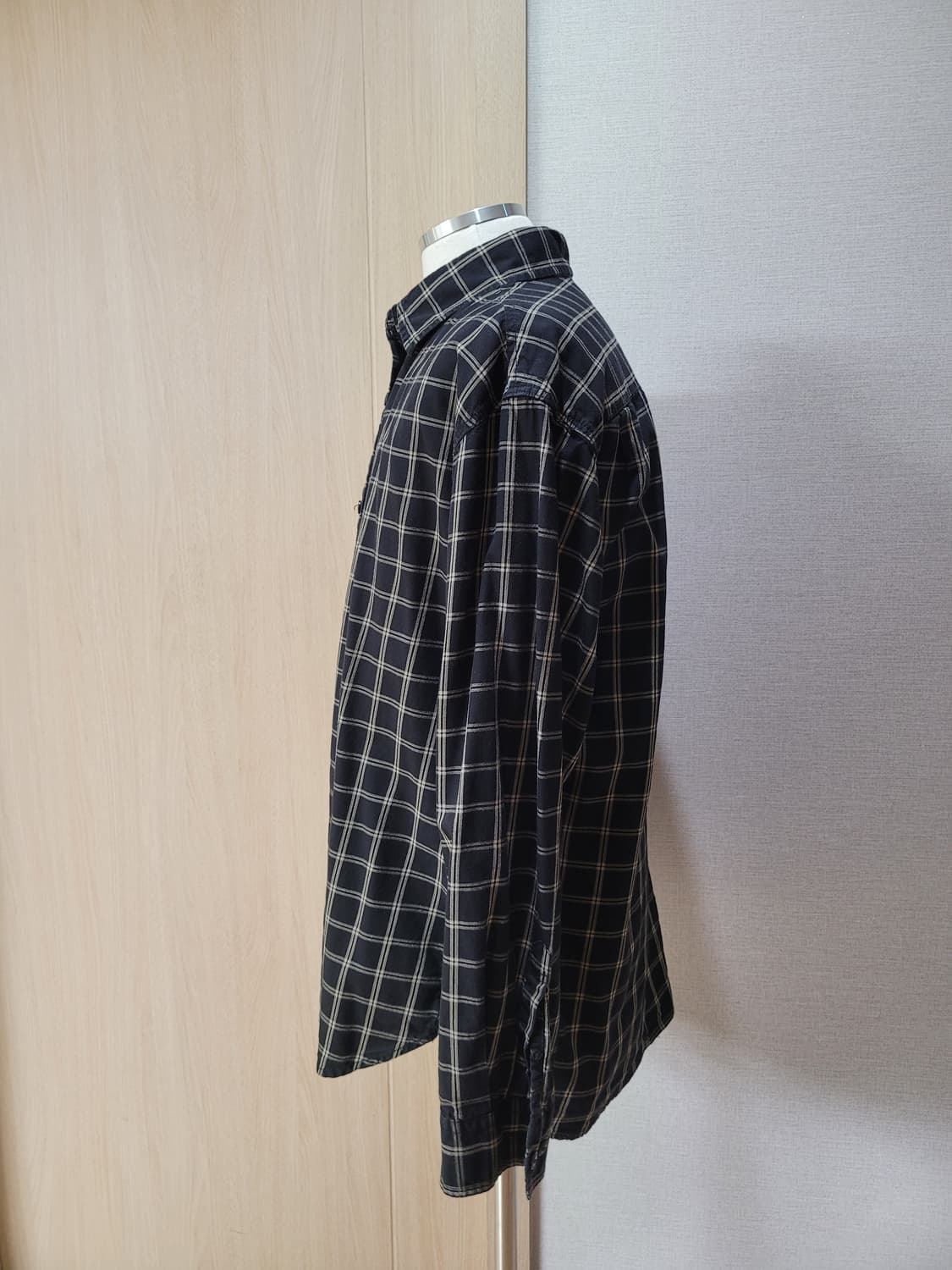 후아유 WHO.A.U 남자 체크 셔츠 XL 블랙 상품이미지4