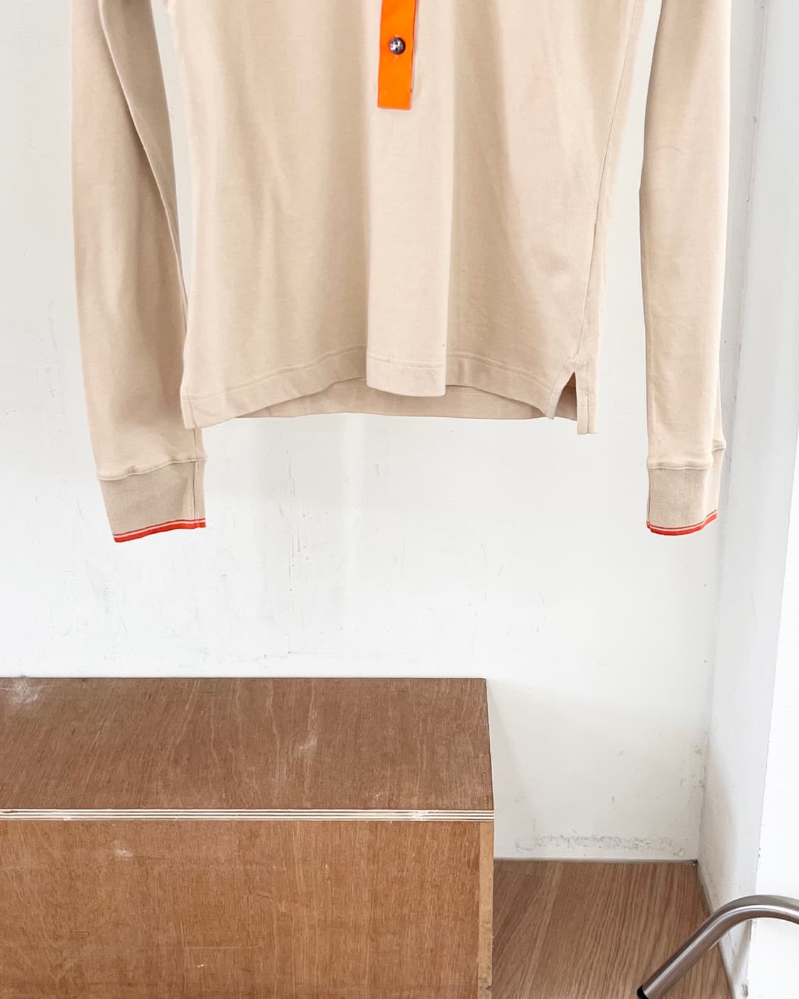 돌체 앤 가바나 베이지 앤 오렌지 롱슬리브 폴로 셔츠 상품이미지5