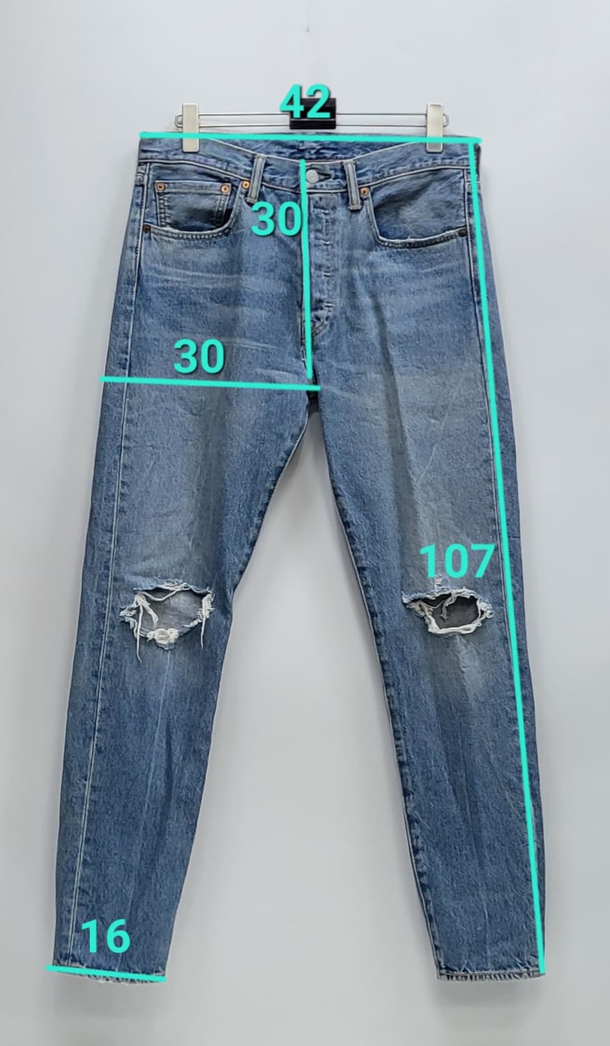 LEVI'S 리바이스 501CT 데미지 데님 청바지 / 남 78 (31) 상품이미지9