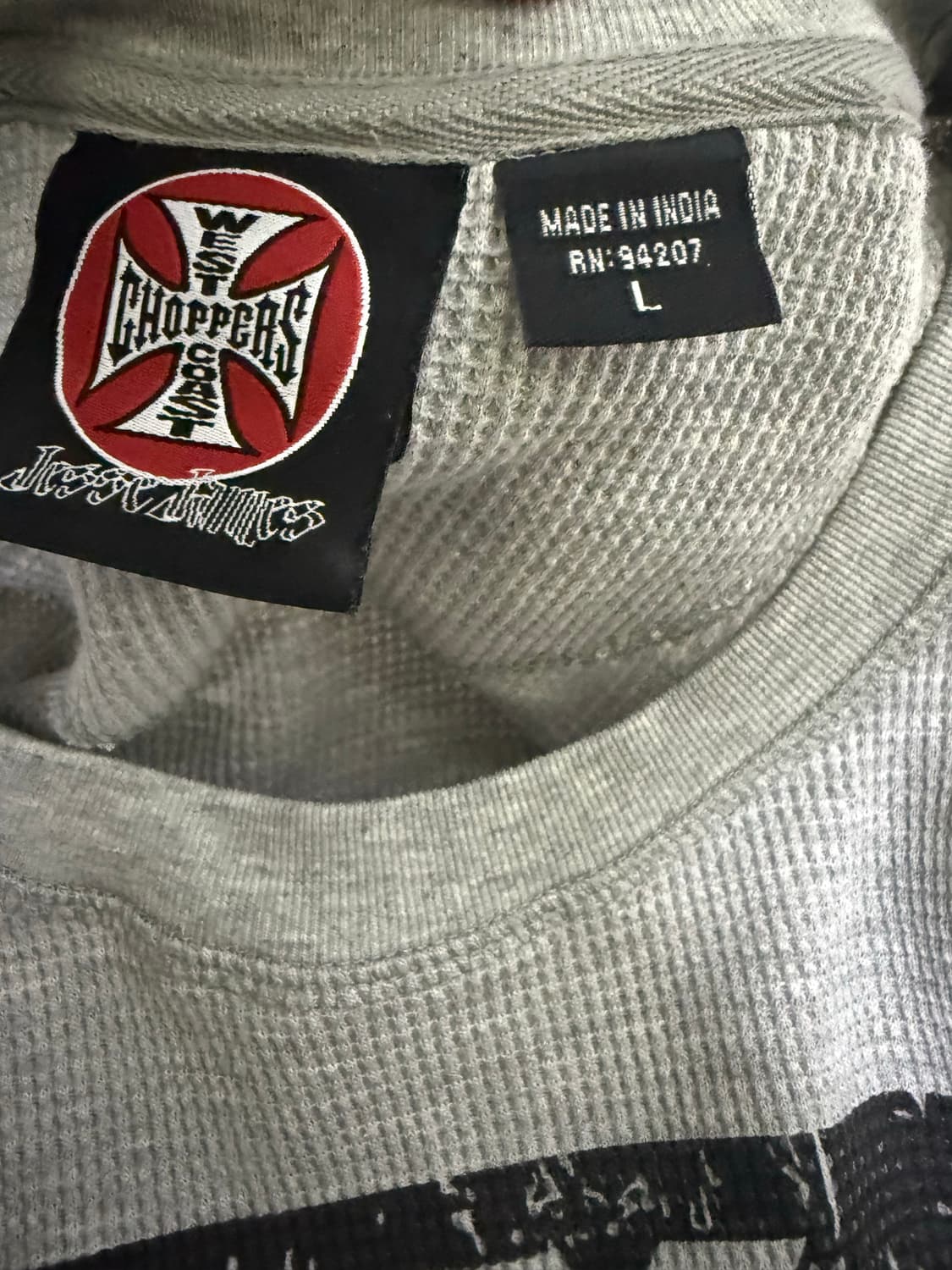 00s 웨스트 코스트 차퍼스 써멀 니트 그레이 L 상품이미지3