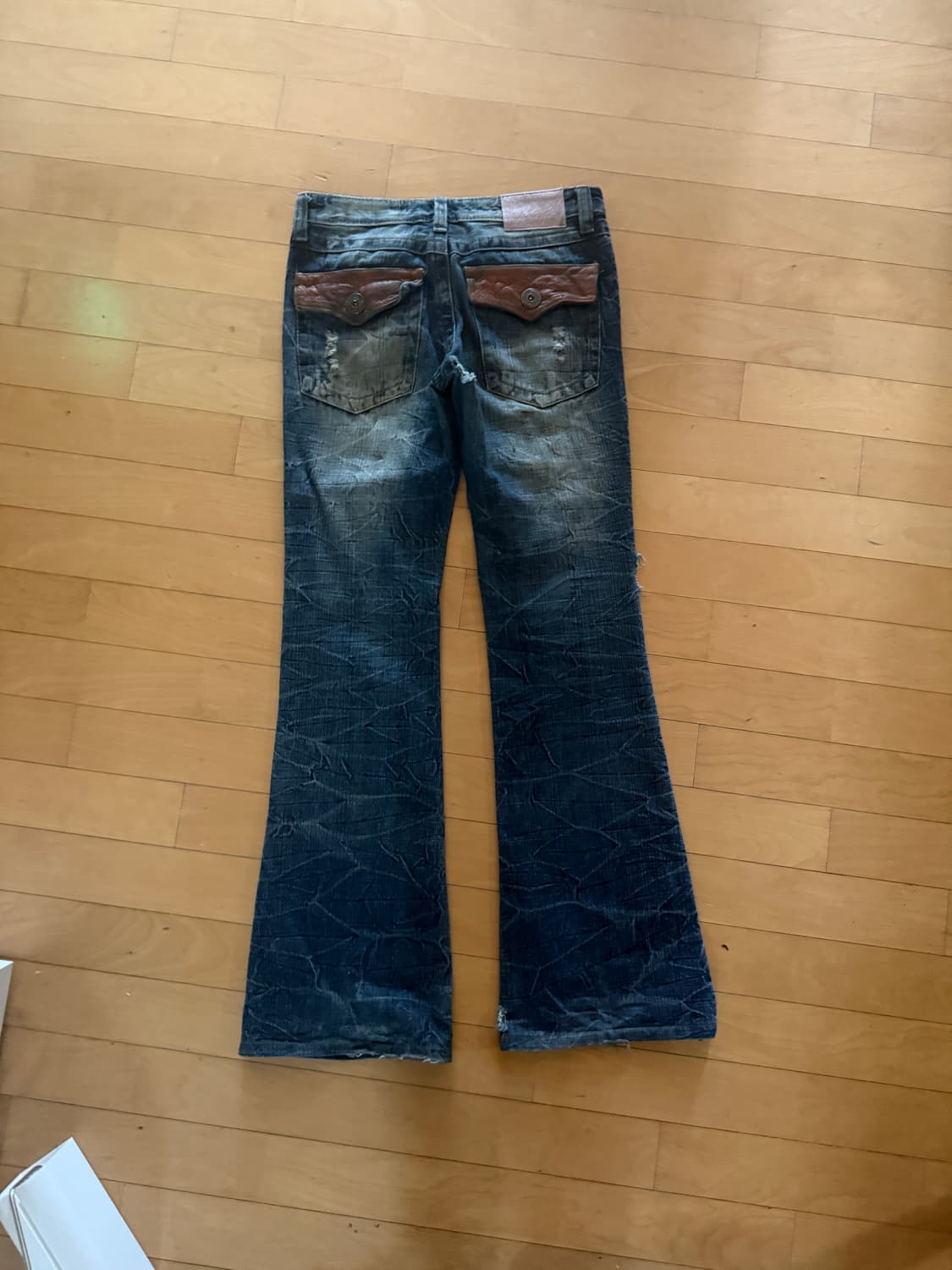 빈티지 부츠컷 레더 데님 상품이미지2