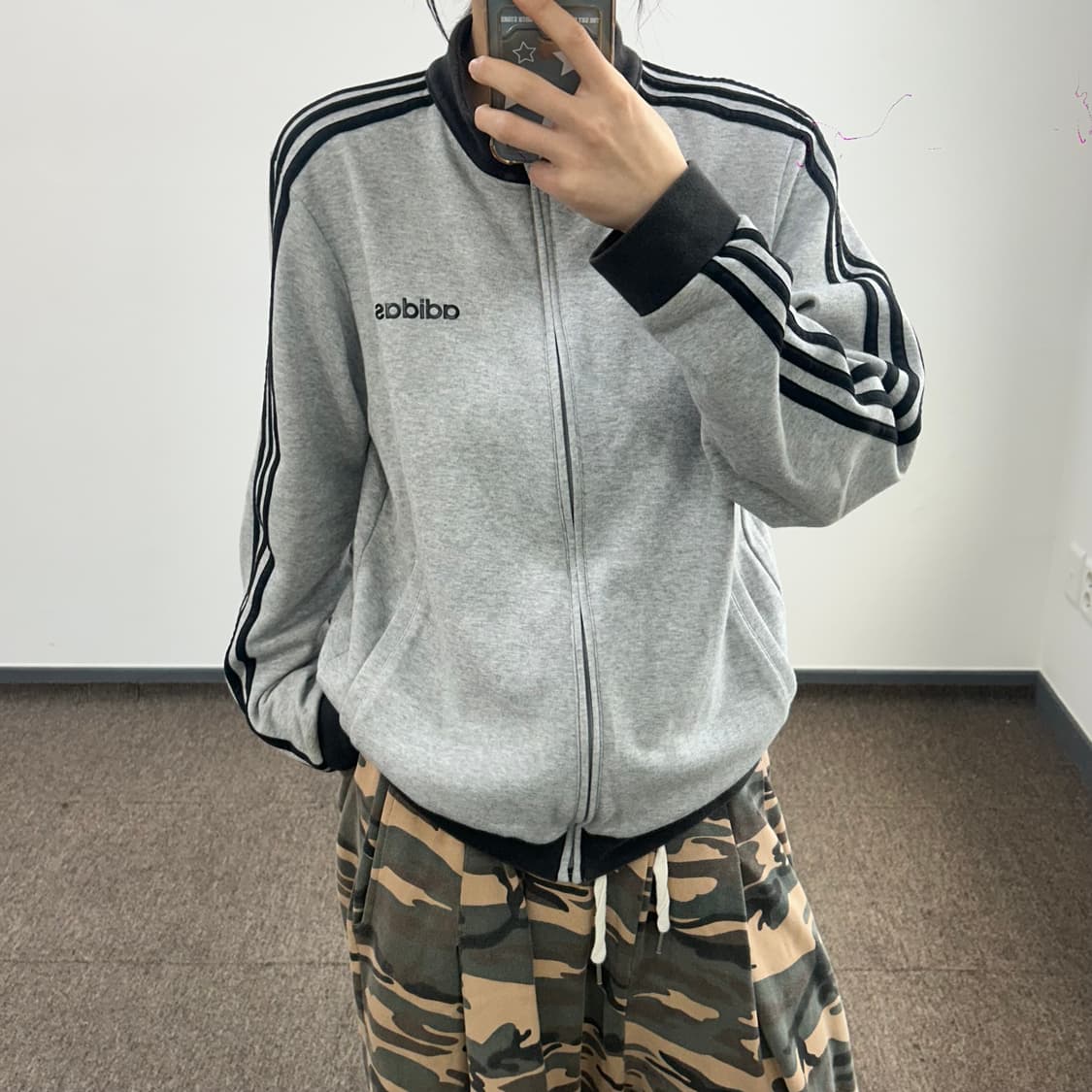 Adidas 아디다스 스펠아웃로고 그레이 코튼 져지 상품이미지1