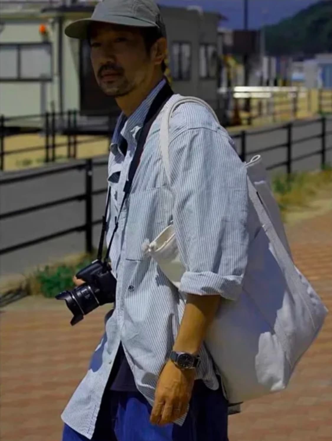 나나미카 블루 스트라이프 셔츠 L(105-110)새제품  상품이미지2