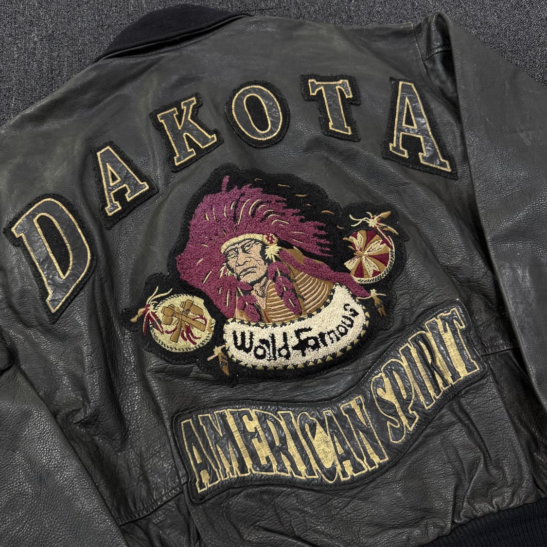 90s DAKOTA American Spirit 레더 자켓 상품이미지4