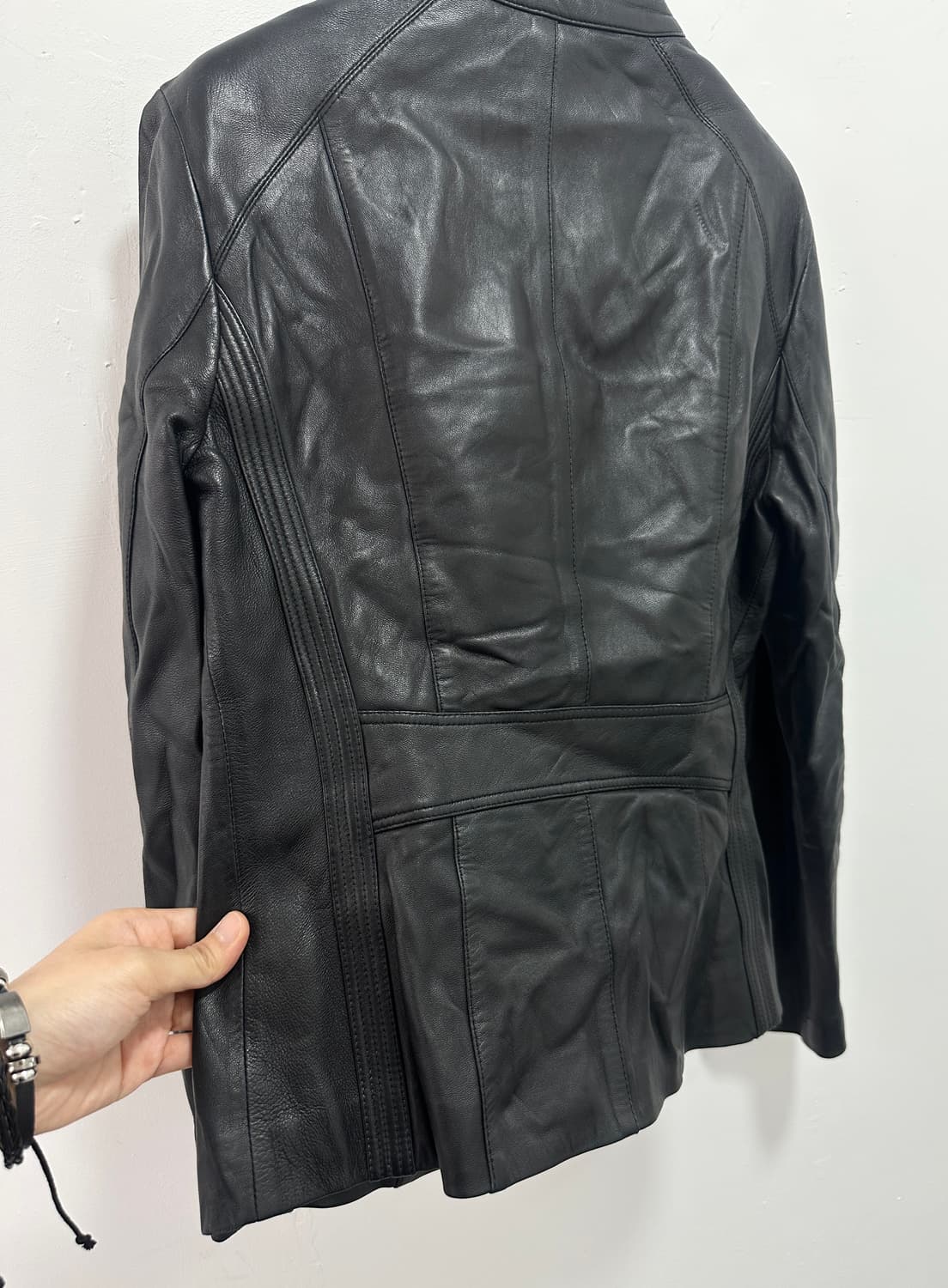 Vintage side detail lamb leather jacket 상품이미지8