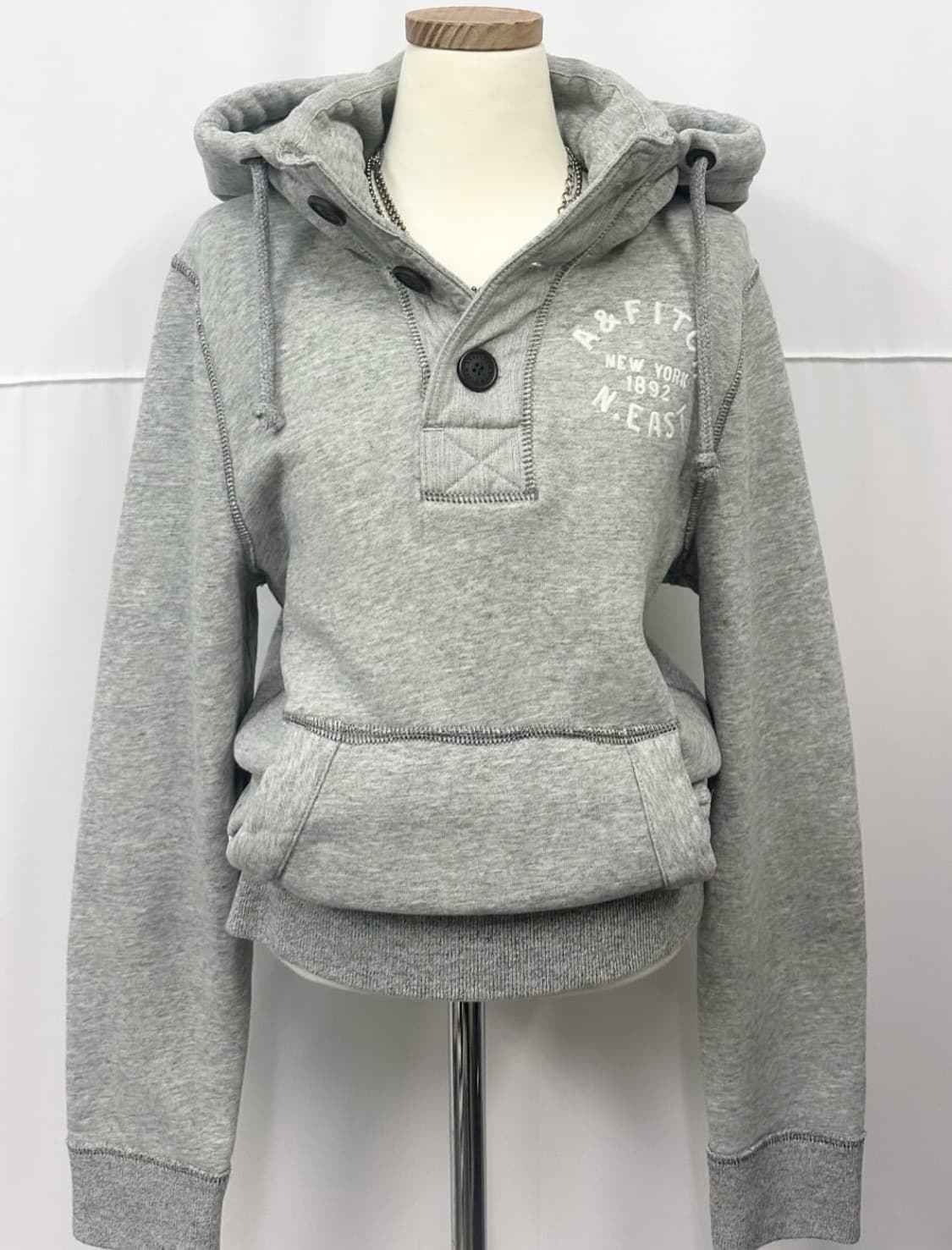 아베크롬비 빅 단추 후드 그레이 상품이미지2