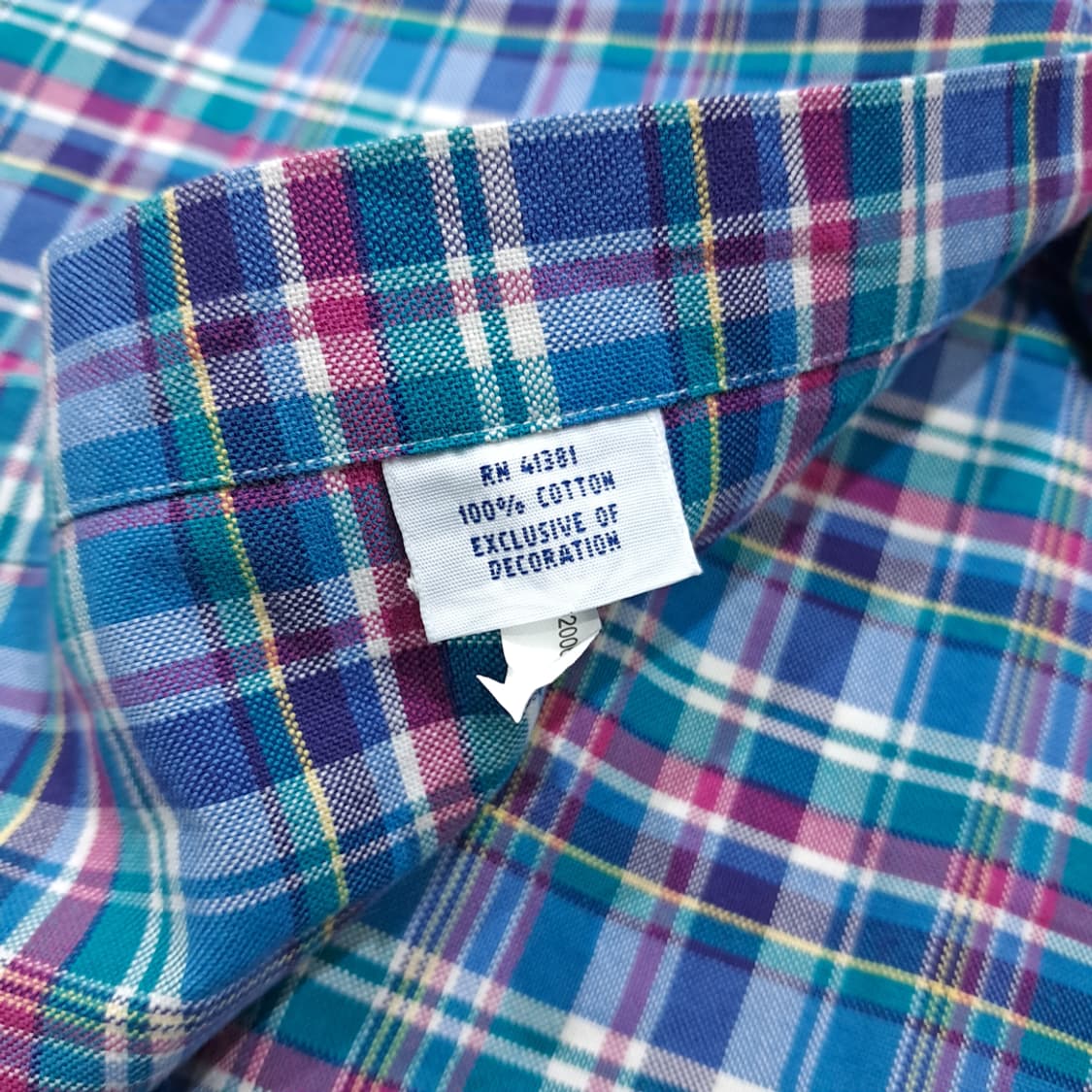 CL584 3XL 폴로 00s 코튼 스몰 타탄체크 버튼다운 셔츠 남방 상품이미지5