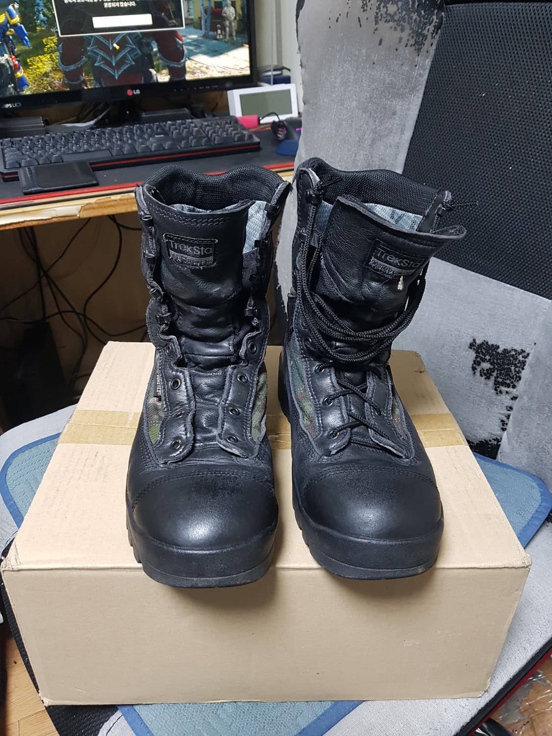 트렉스타 검정색 등산 전투화 워킹화 군화 255M 판매 상품이미지1