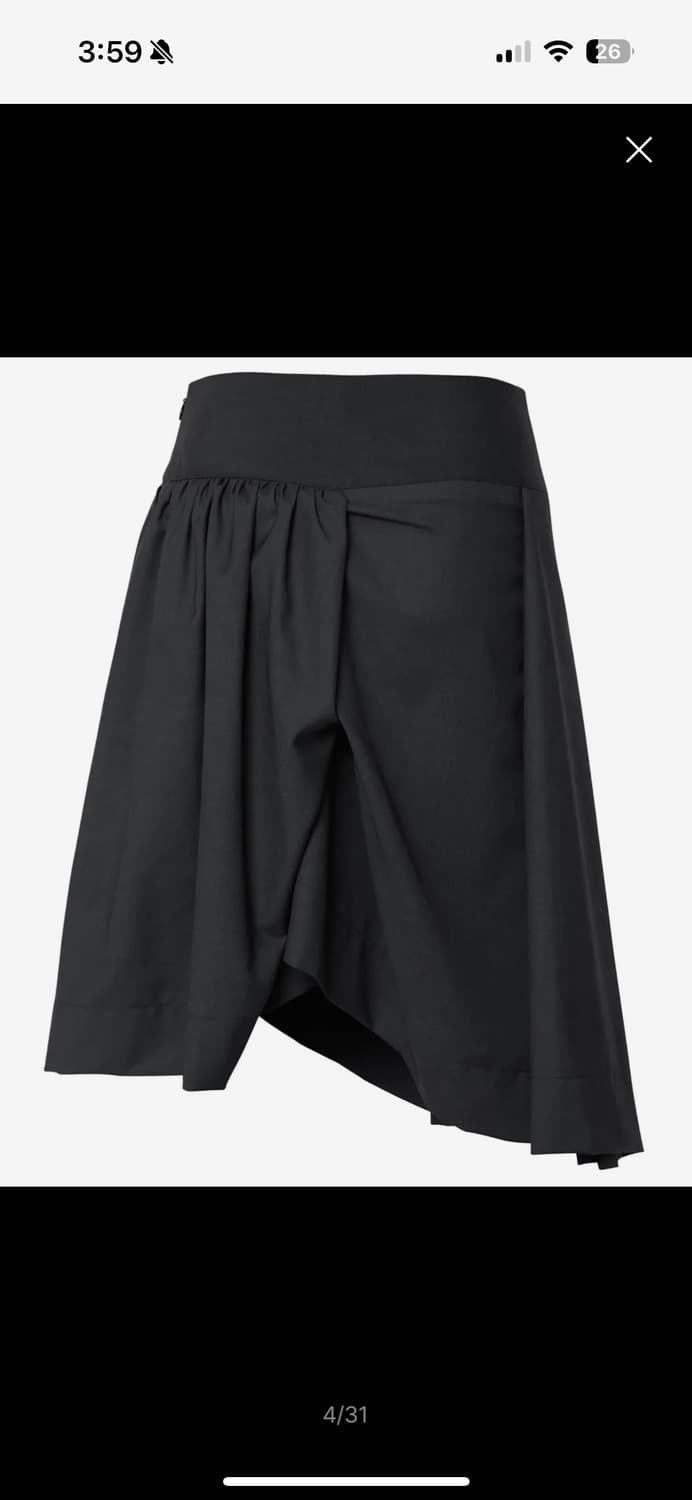 플레어업 Asymmetrical Draped Midi Skirt 블랙 상품이미지6