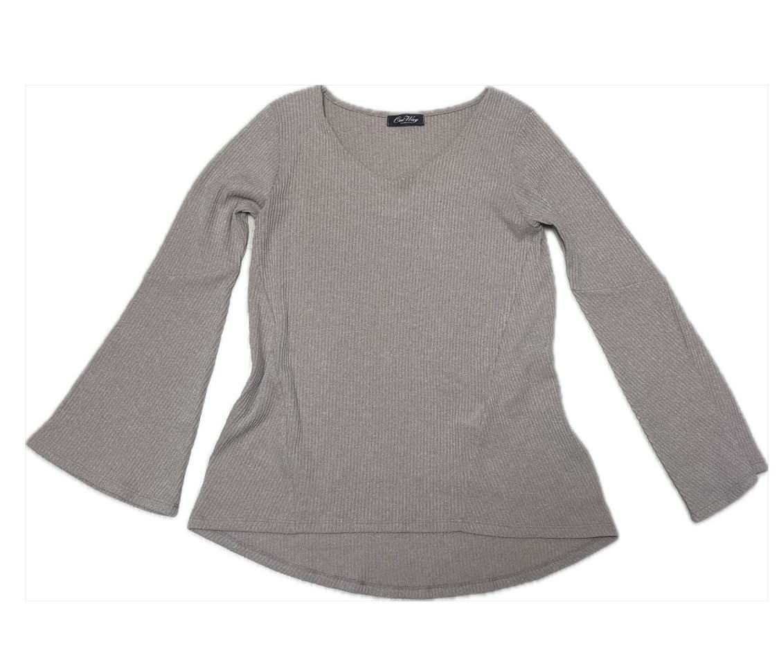 커피베이지 부츠컷소매 롱슬리브 니트 상품이미지1