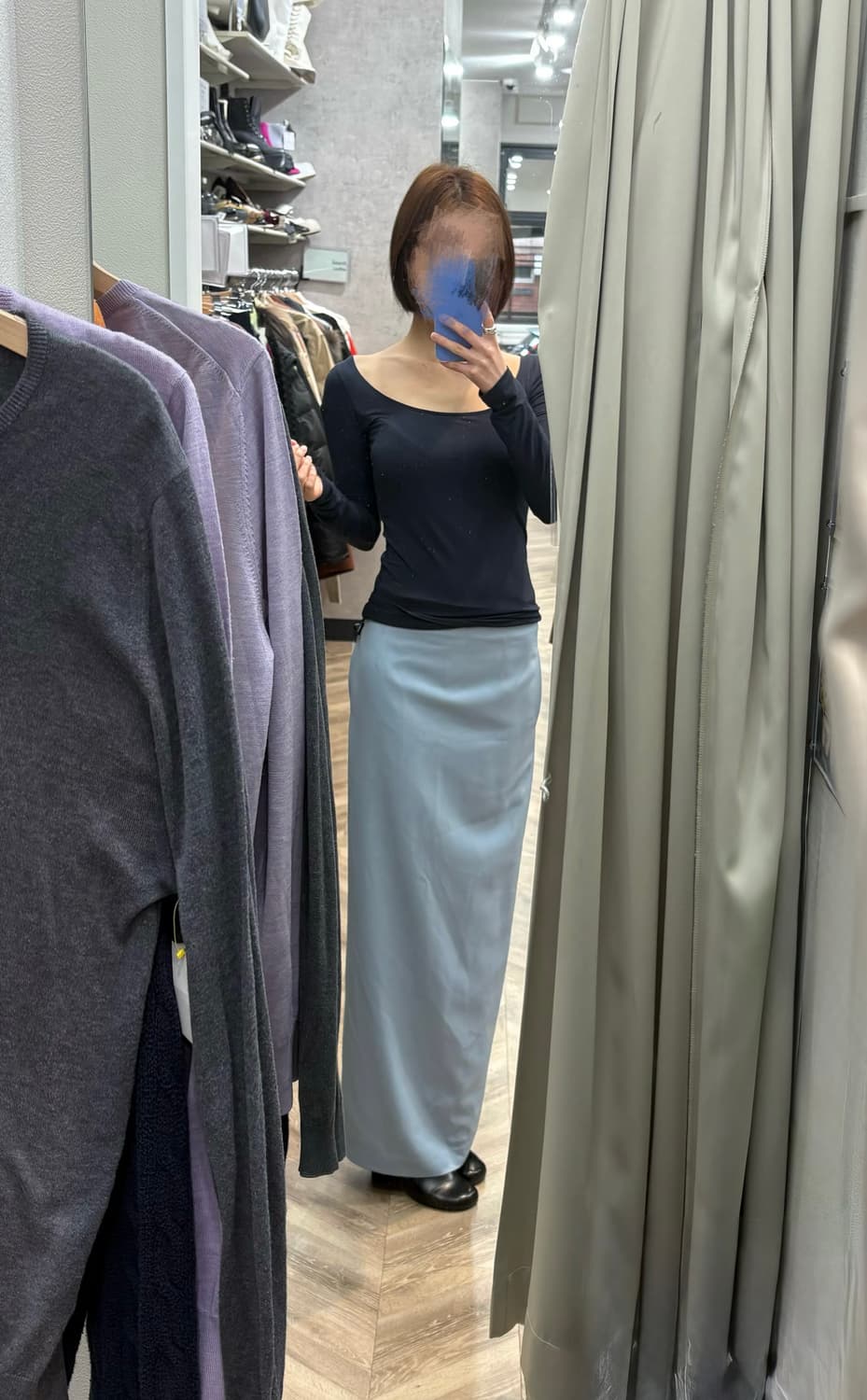 오라리 울 blue 스커트 상품이미지1