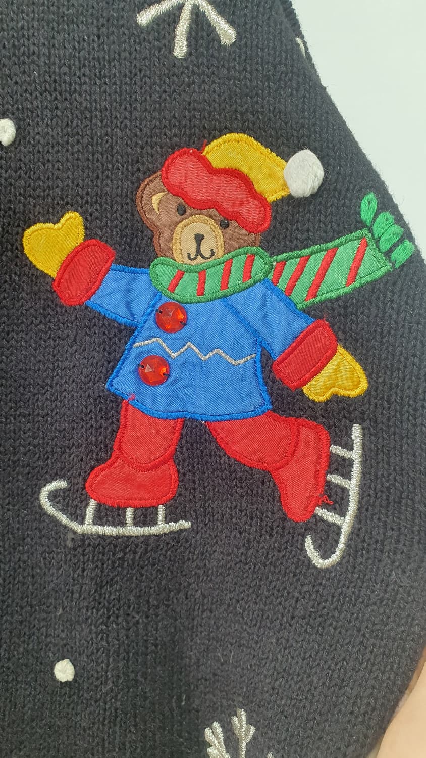 nutcracker 빈티지 크리스마스 어글리 곰돌이 테디베어 니트 가디건 상품이미지5