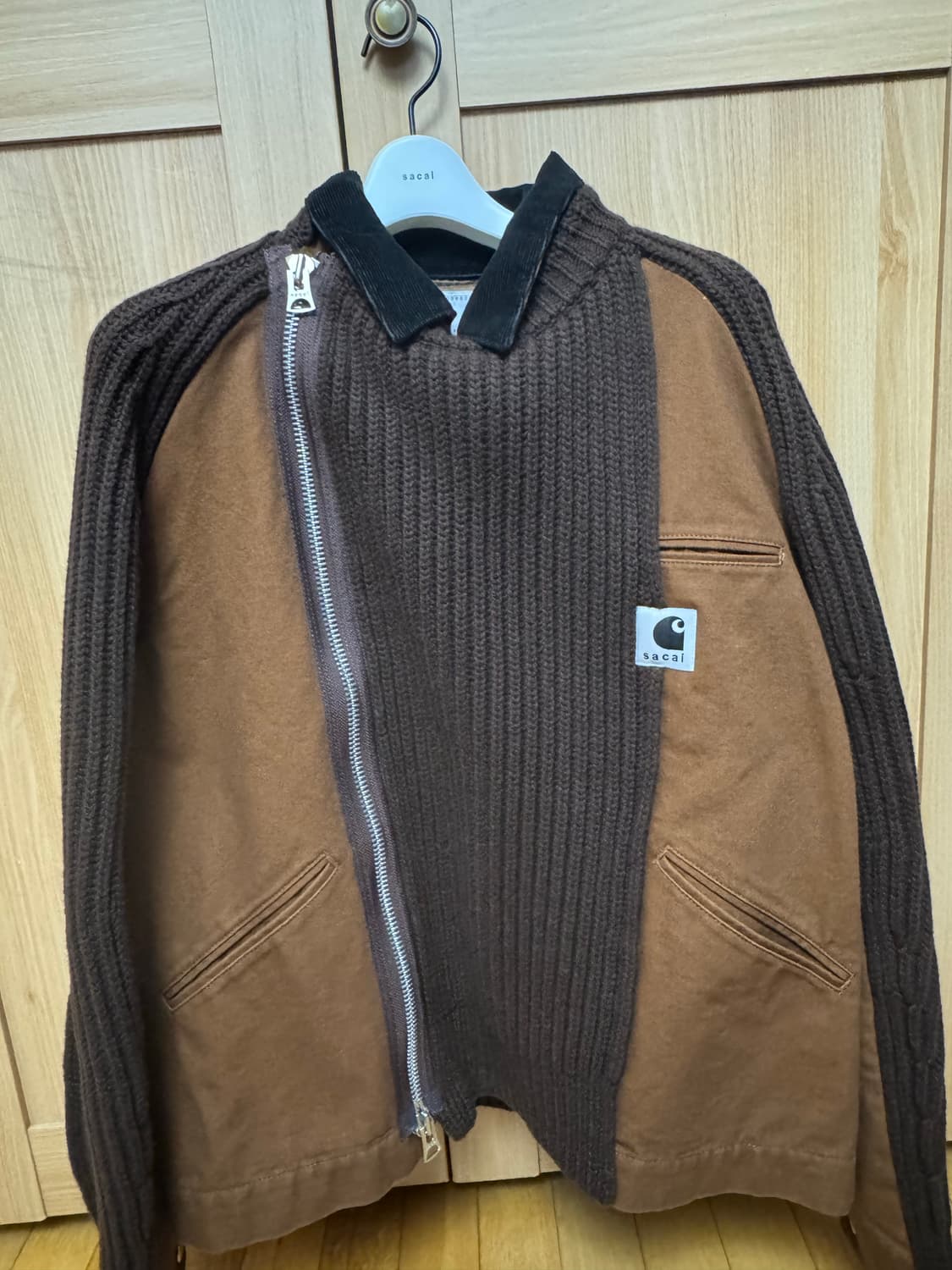 사카이 칼하트 덕 울 니트 블루종 25fw 상품이미지3