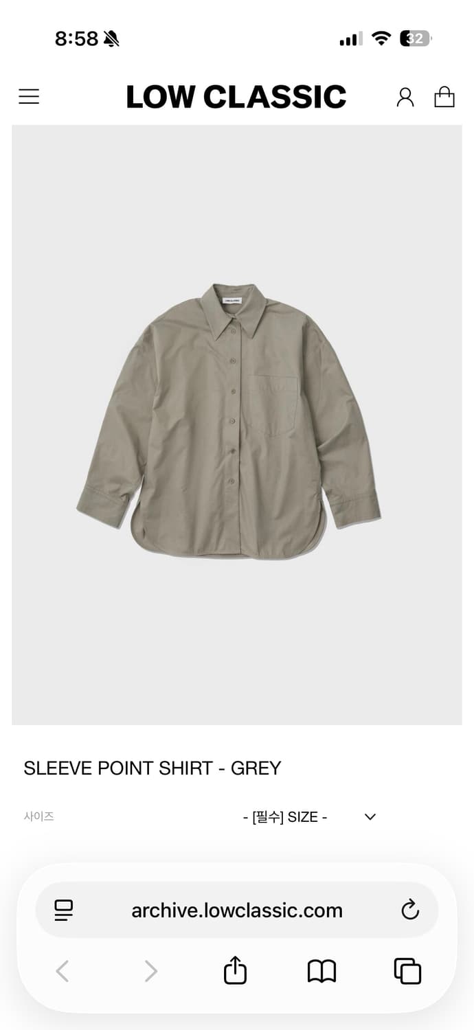 로우클래식 슬리브 포인트 셔츠 새상품 상품이미지5