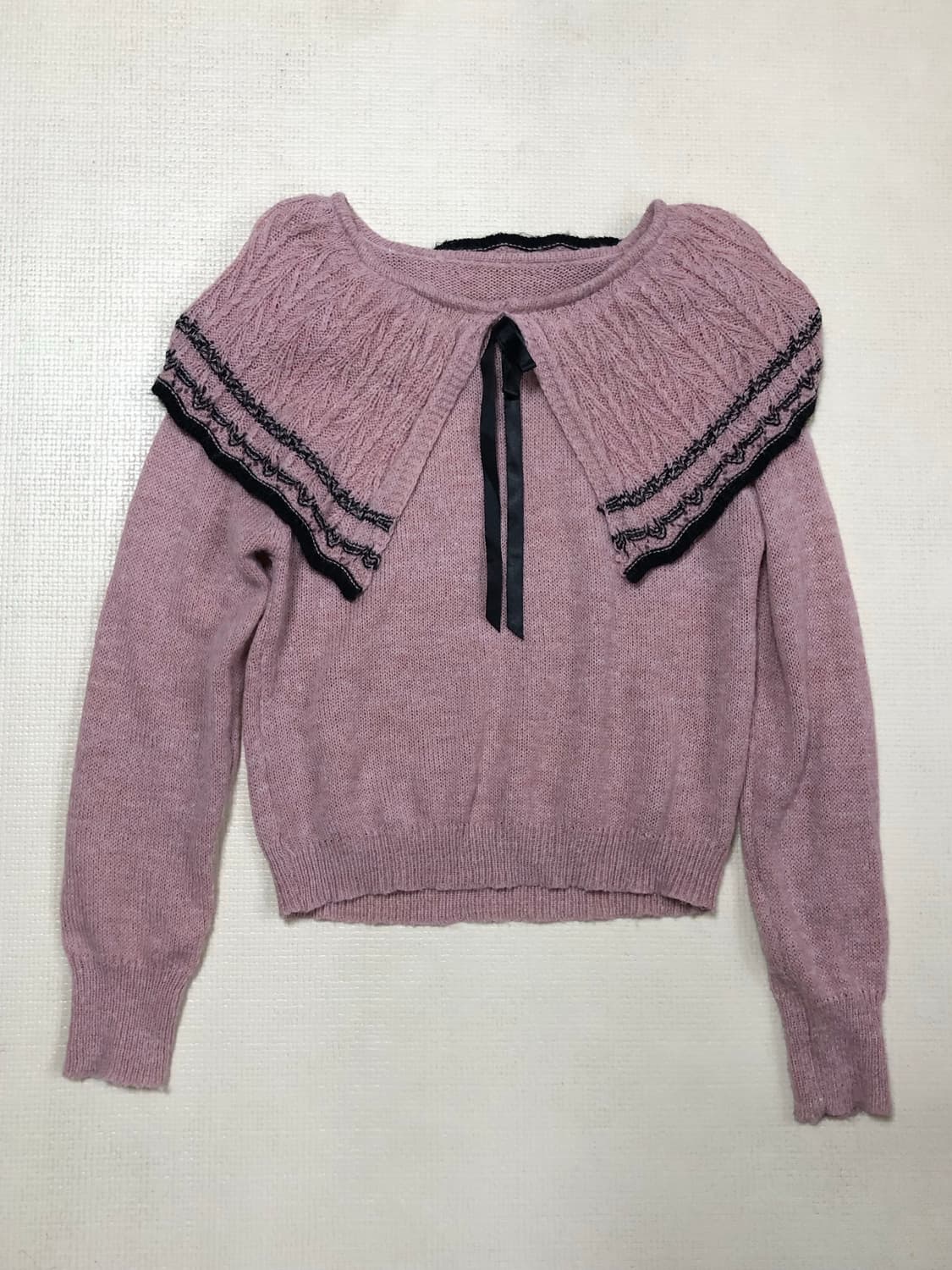 빈티지 핑크 리본 니트 상품이미지6