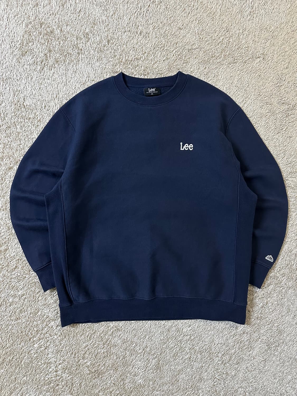 리 LEE 리버스위브 기모 스몰 트위치 로고 맨투맨 네이비 상품이미지1