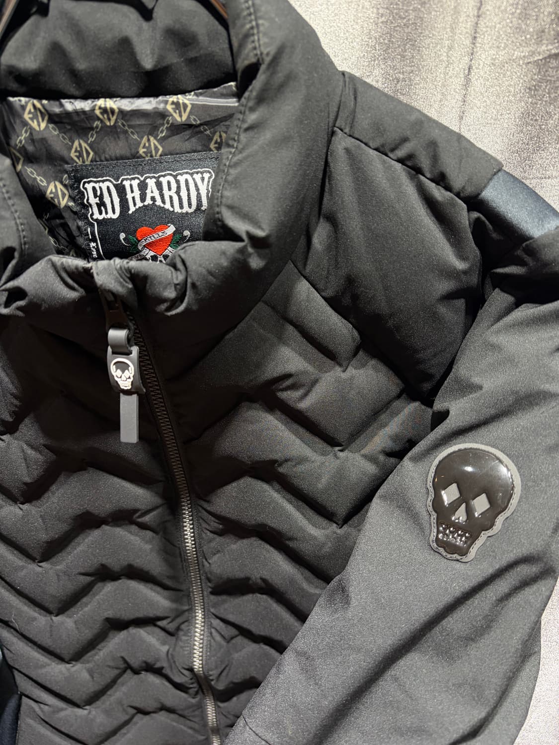 S 에드하디 우먼스 스컬로고 퀼팅 자켓 상품이미지4