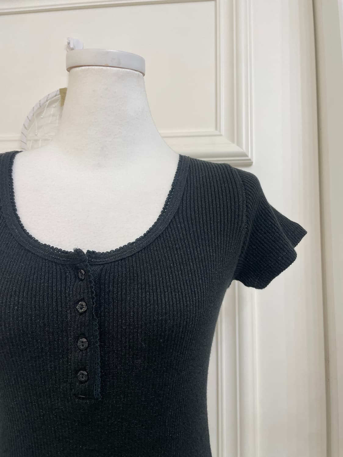 black twinkle span basic top(size-M) 상품이미지6