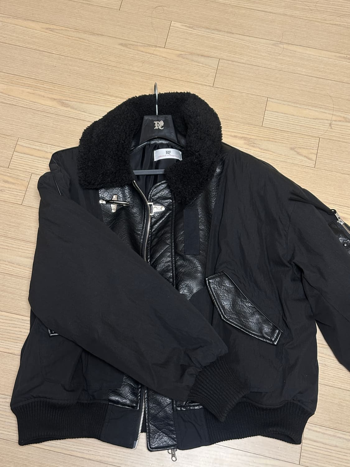 RSSC x 포그서비스 파이어맨 레더 믹스 코튼 봄버 자켓 [1사이즈] 상품이미지4