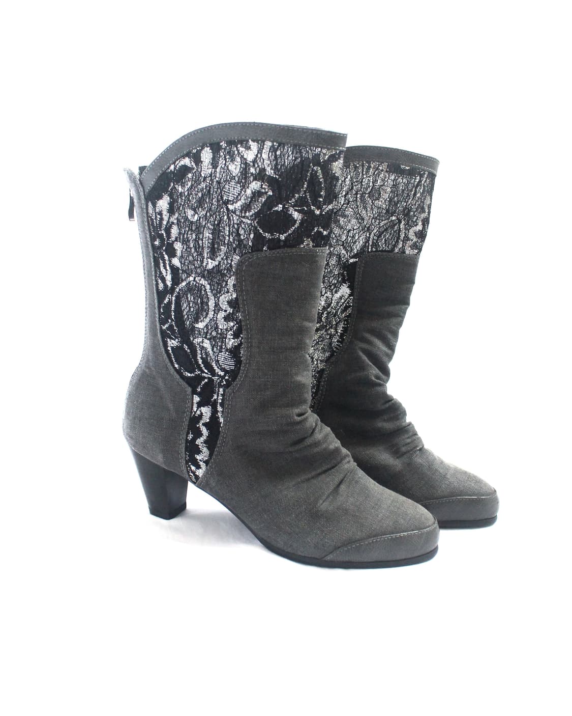 Summer lace layered linen heel BooTs 상품이미지1