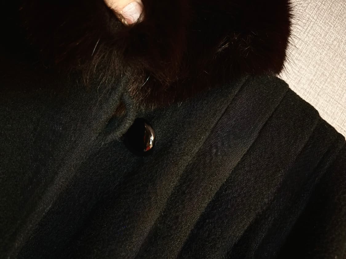 코자나 Cojana 블랙 모피 칼라 코트 Japan 상품이미지3