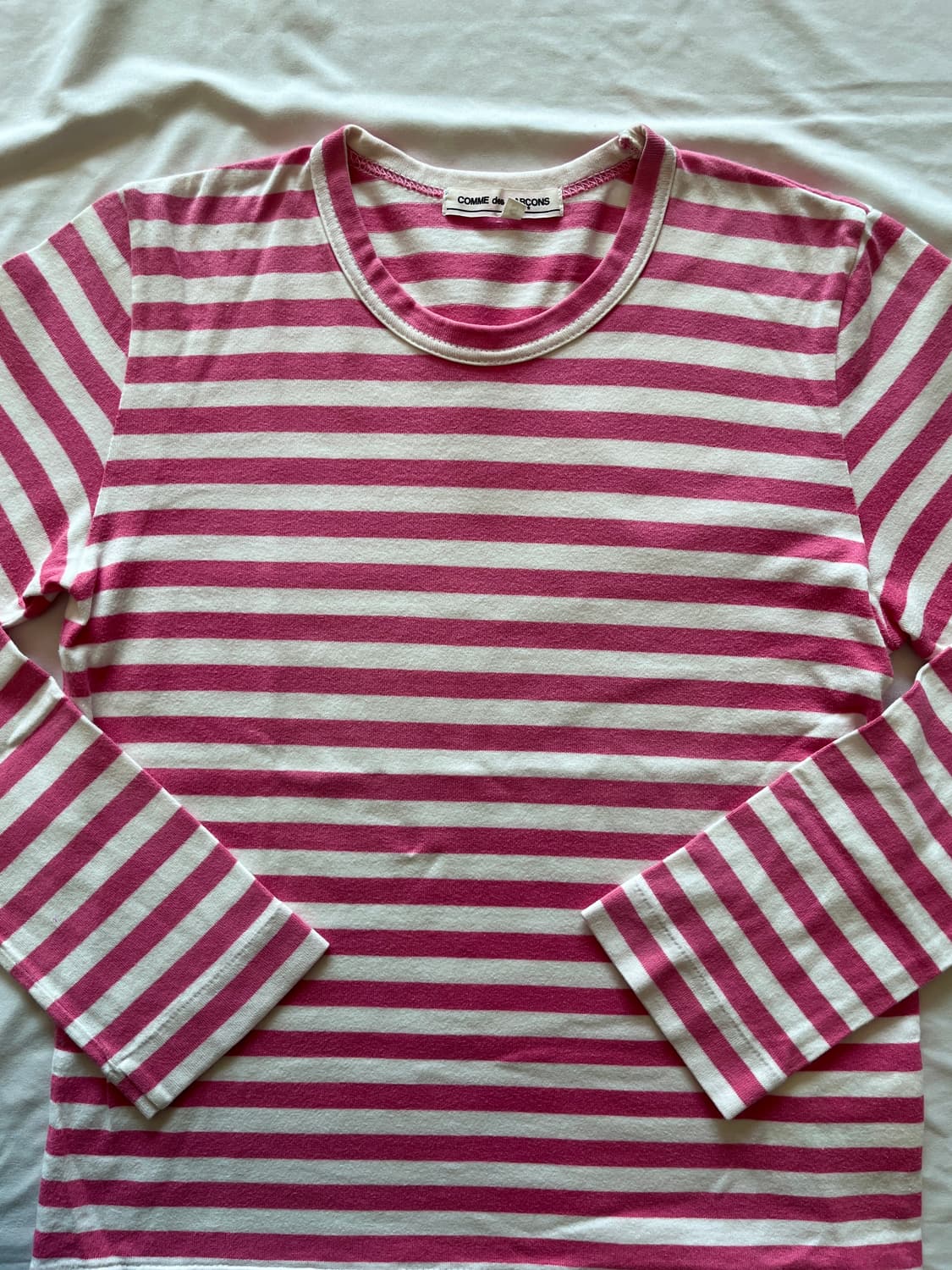 꼼데가르송 핑크 스트라이프 롱 슬리브 긴팔 티셔츠 상품이미지3