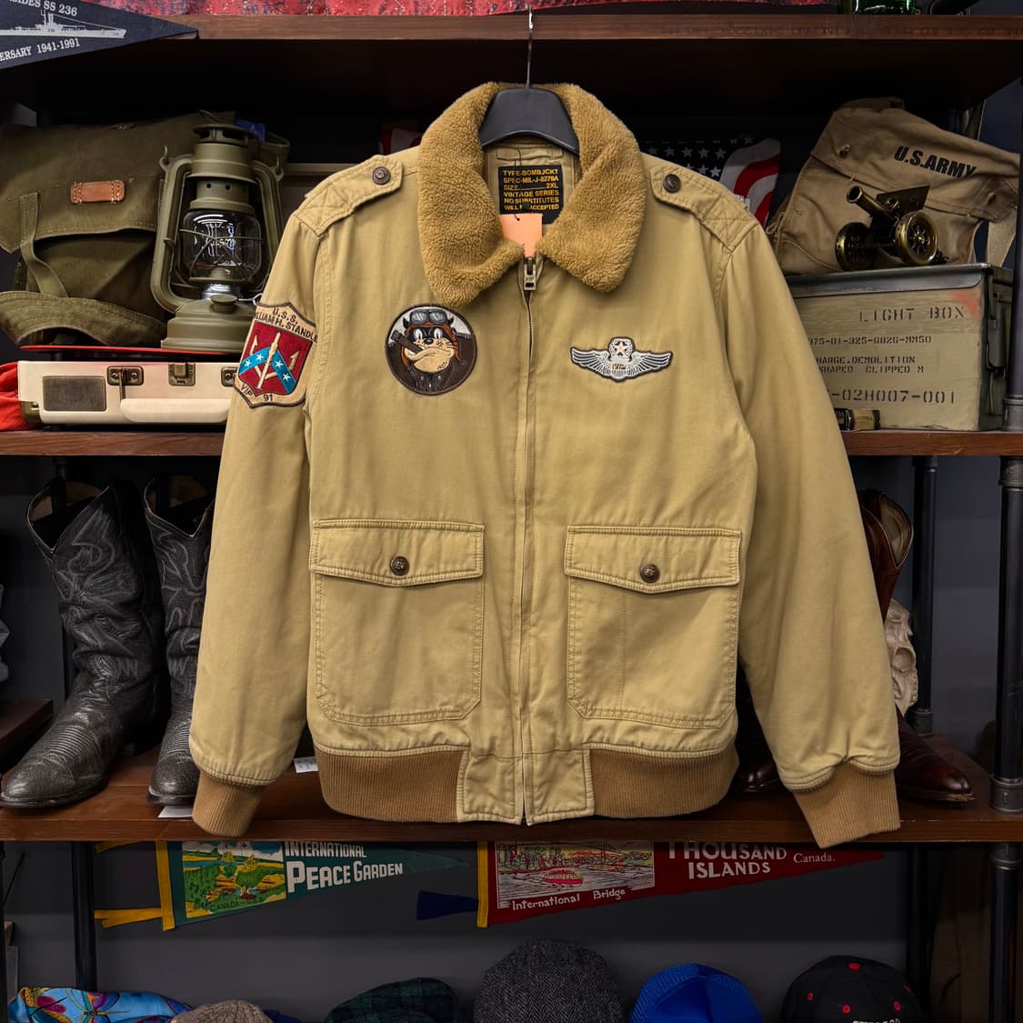 90s JPN 빈티지 B-10 st 견장 플라이트 항공 봄버 자켓 상품이미지1